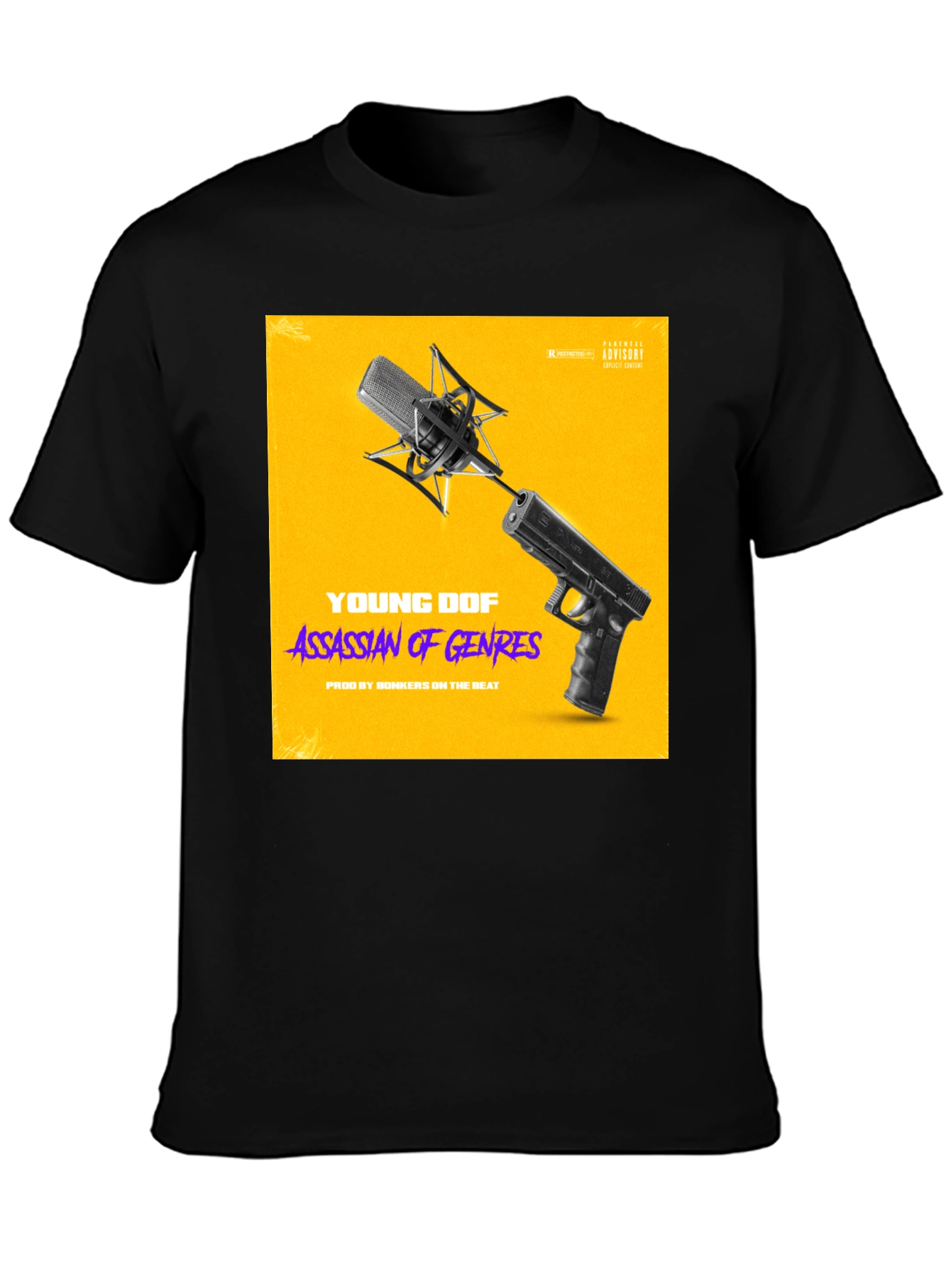 Young DOF Assassin of Genres Black T-Shirt
