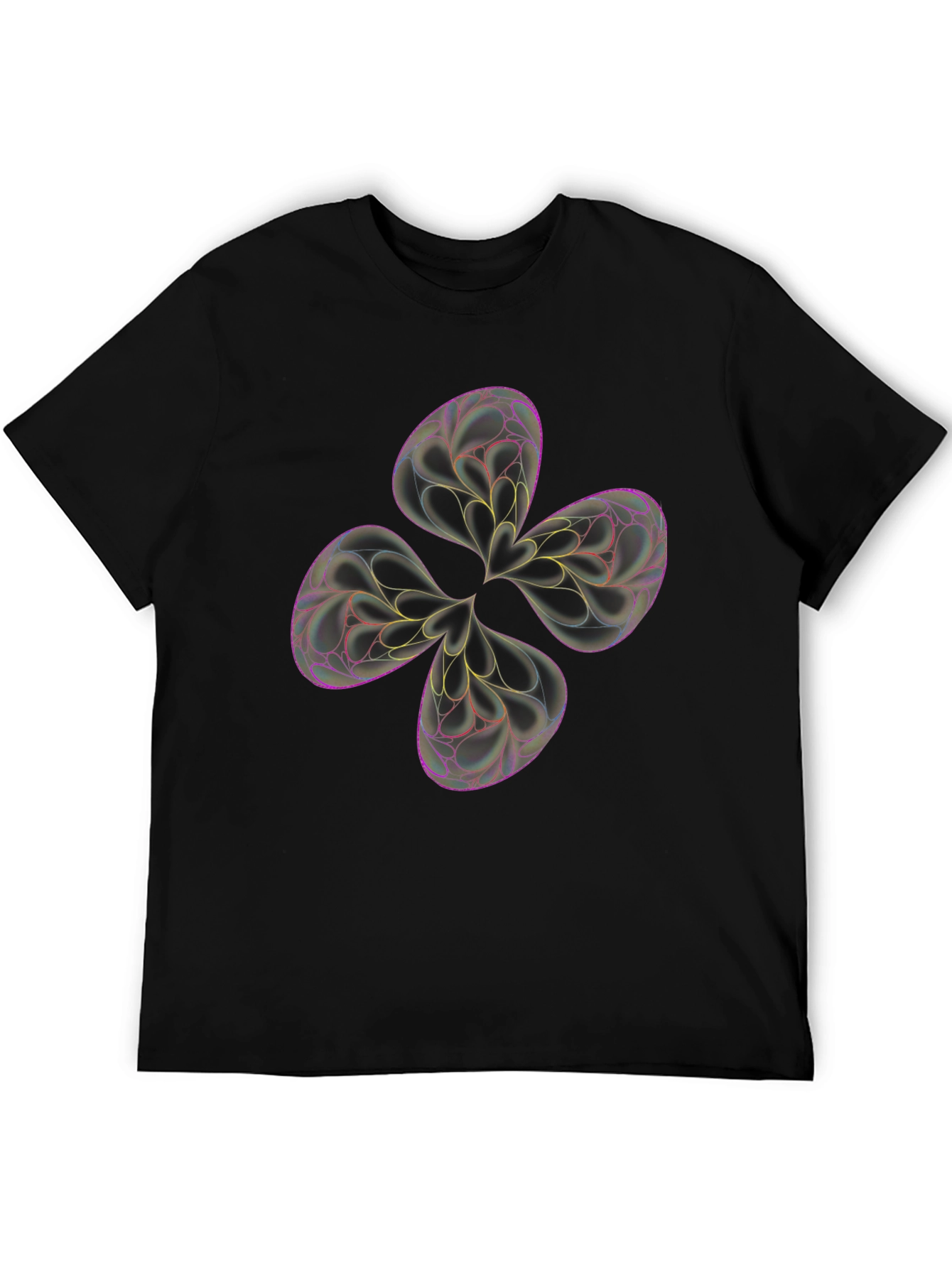 Abstract Flower Tee - Black Graphic T-Shirt