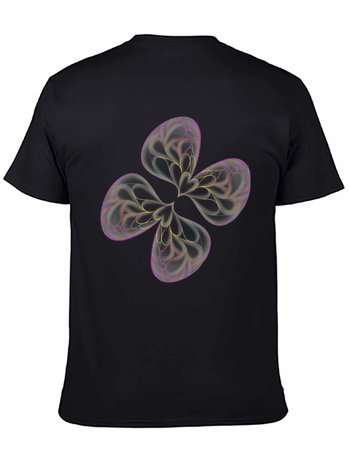 Abstract Flower Tee - Black Graphic T-Shirt
