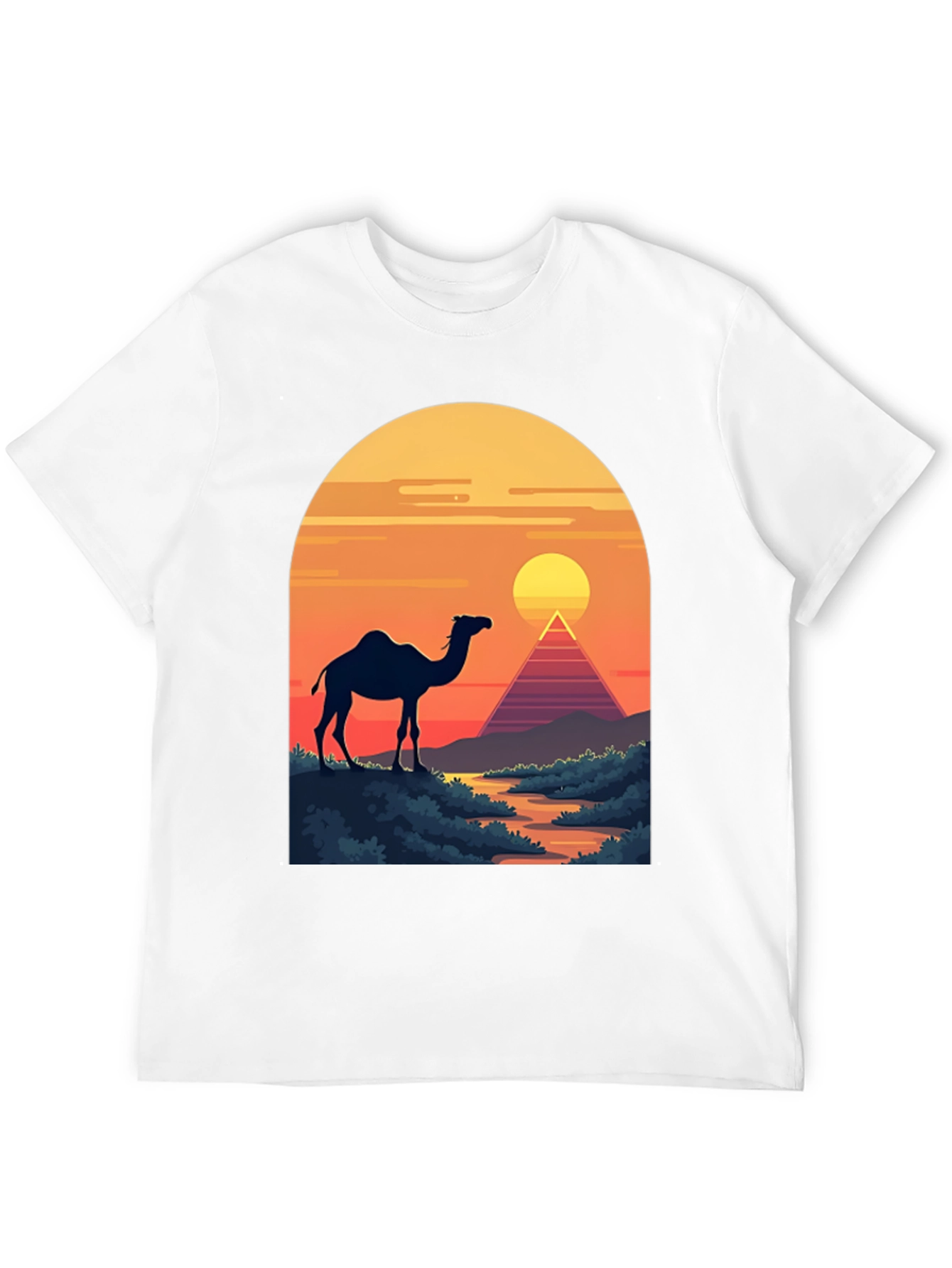 Camel & Pyramid Sunset Graphic Tee