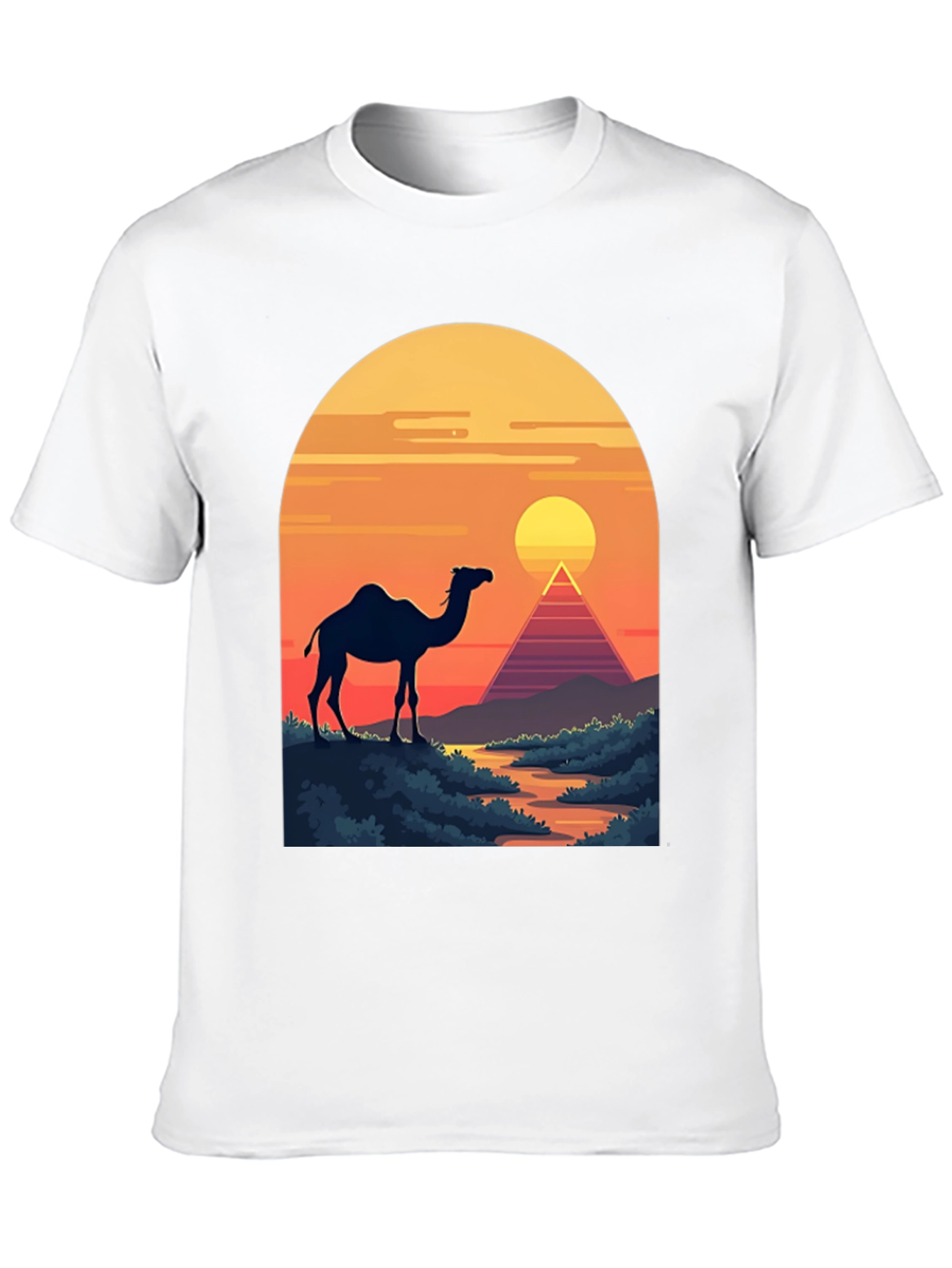 Camel & Pyramid Sunset Graphic Tee