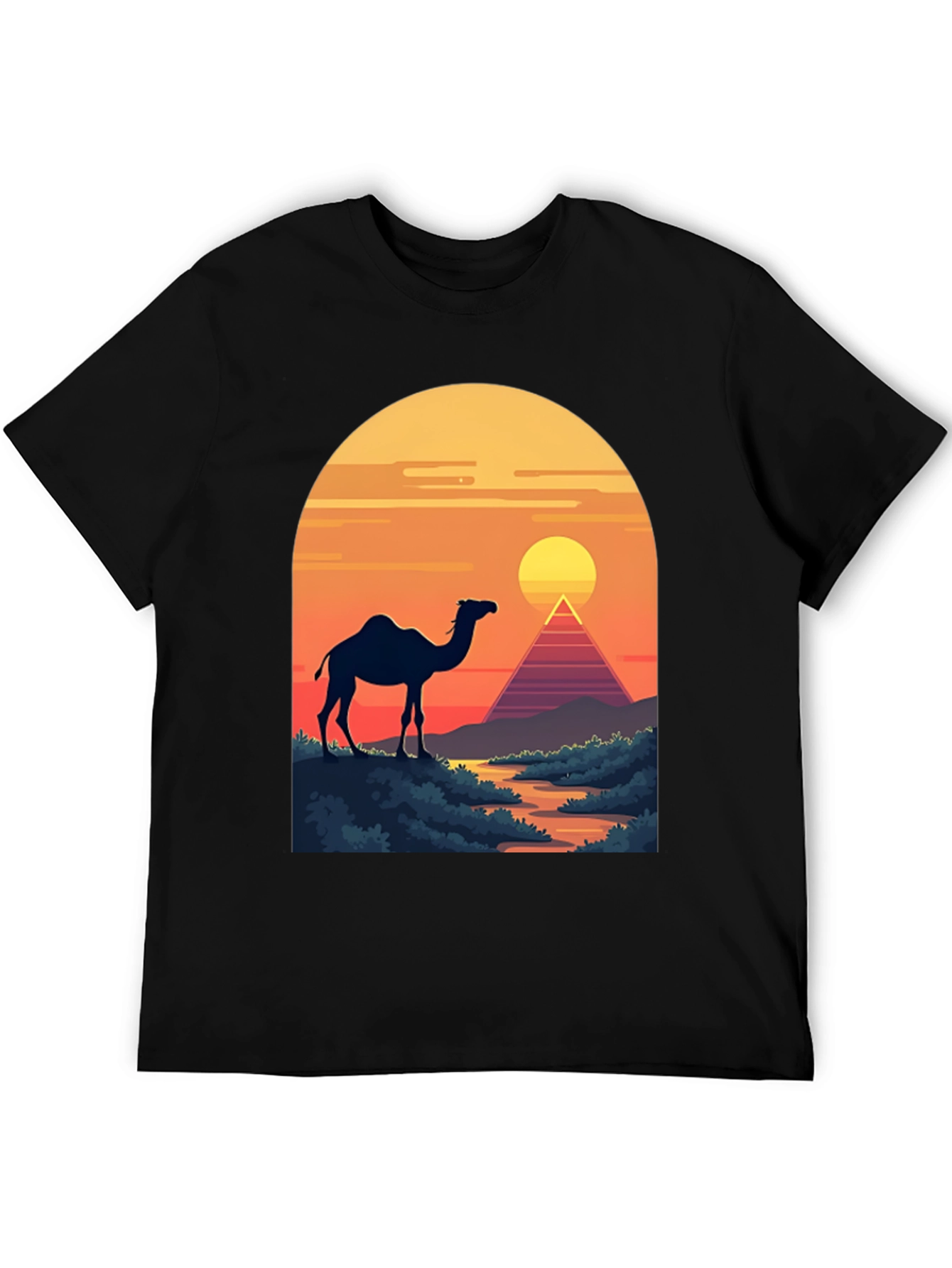 Camel & Pyramid Sunset Graphic Tee