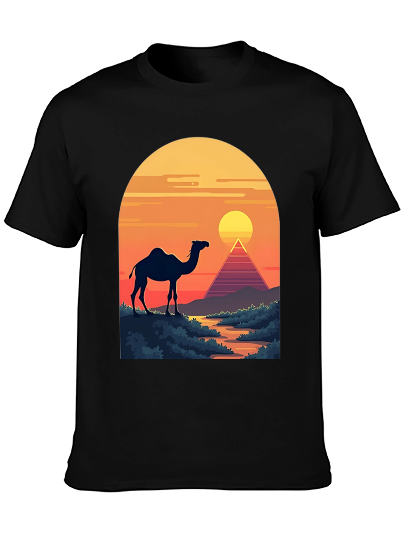 Camel & Pyramid Sunset Graphic Tee