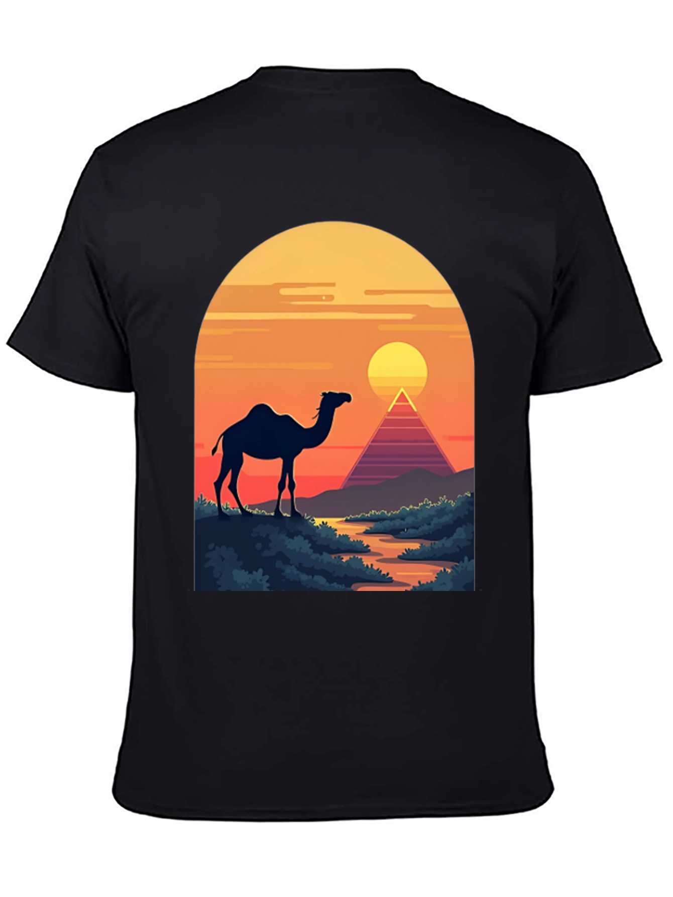 Camel & Pyramid Sunset Graphic Tee