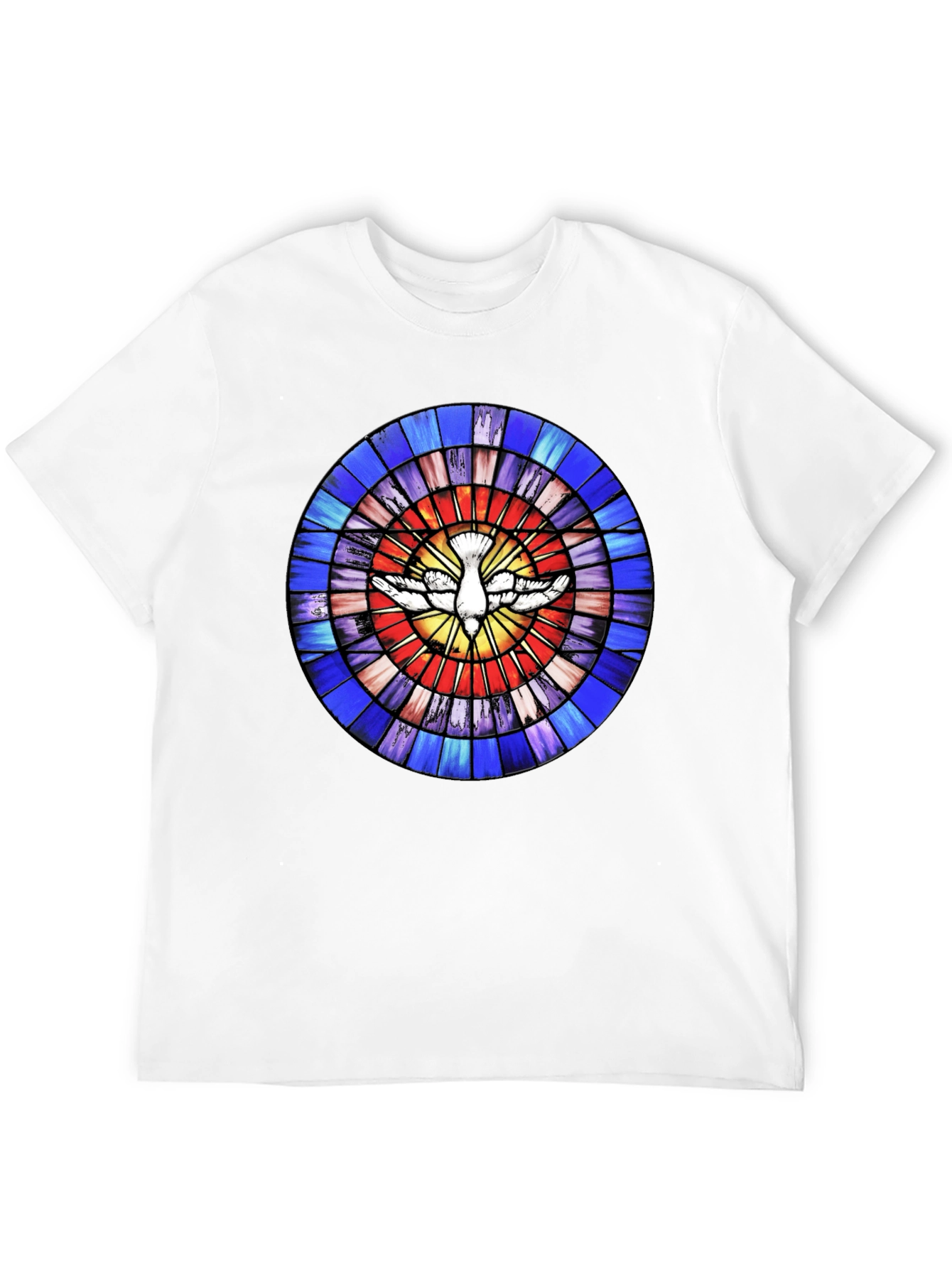 Stained Glass Dove Graphic Tee - Unique Design