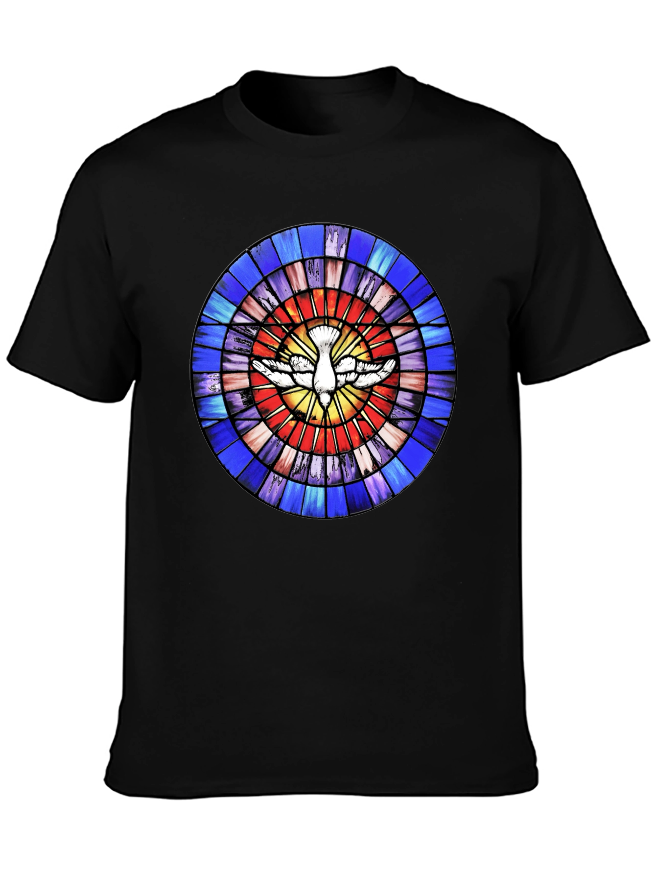 Stained Glass Dove Graphic Tee - Unique Design