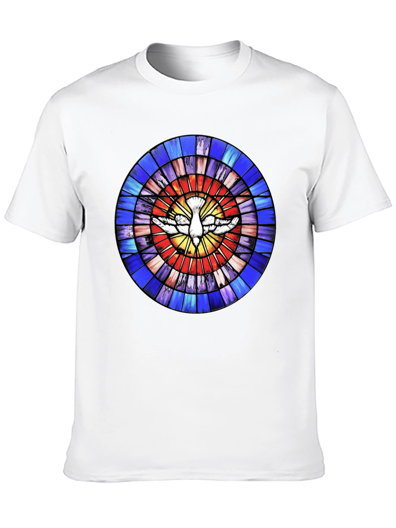 Stained Glass Dove Graphic Tee - Unique Design