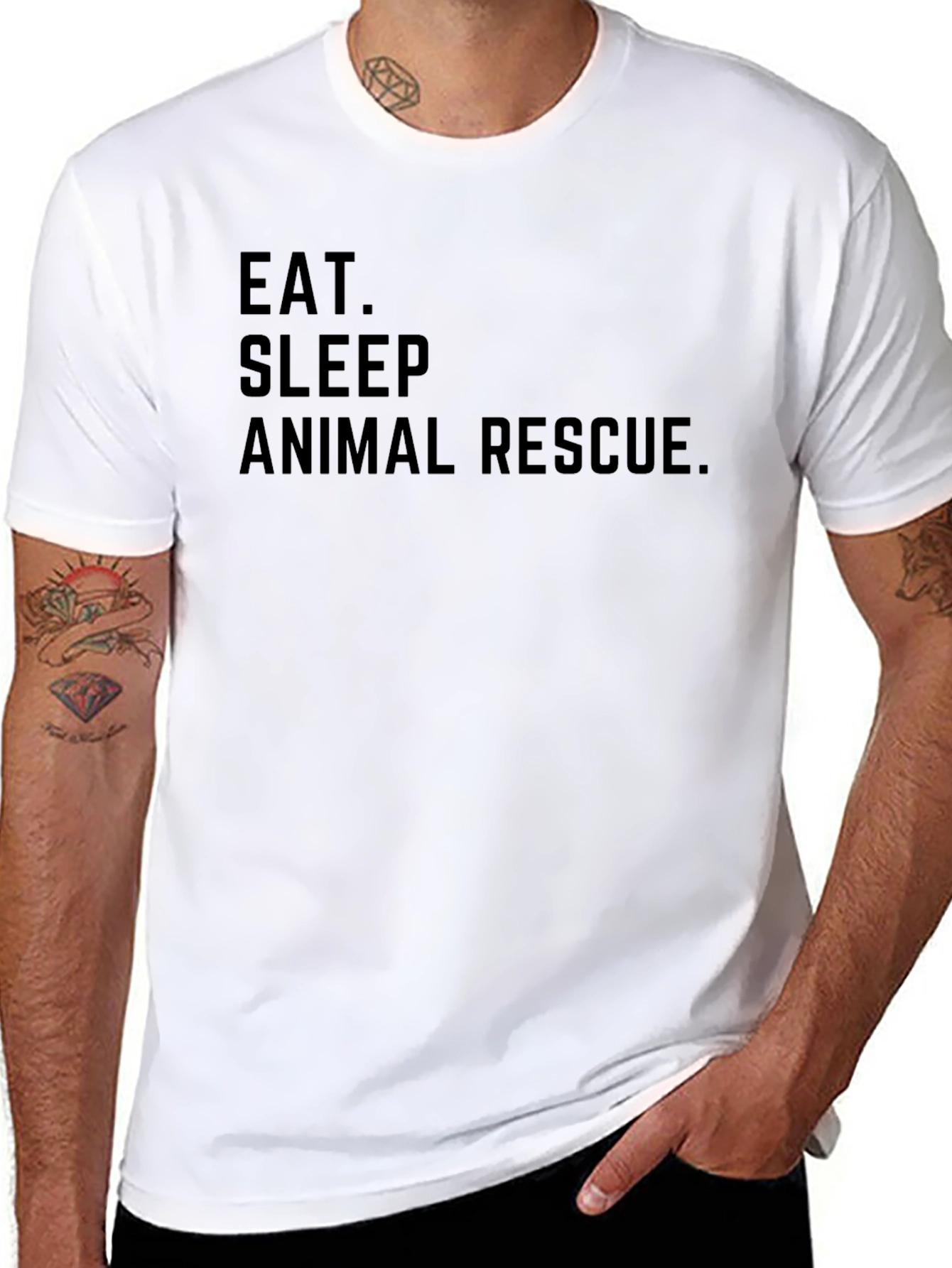 Eat Sleep Animal Rescue Graphic T-Shirt