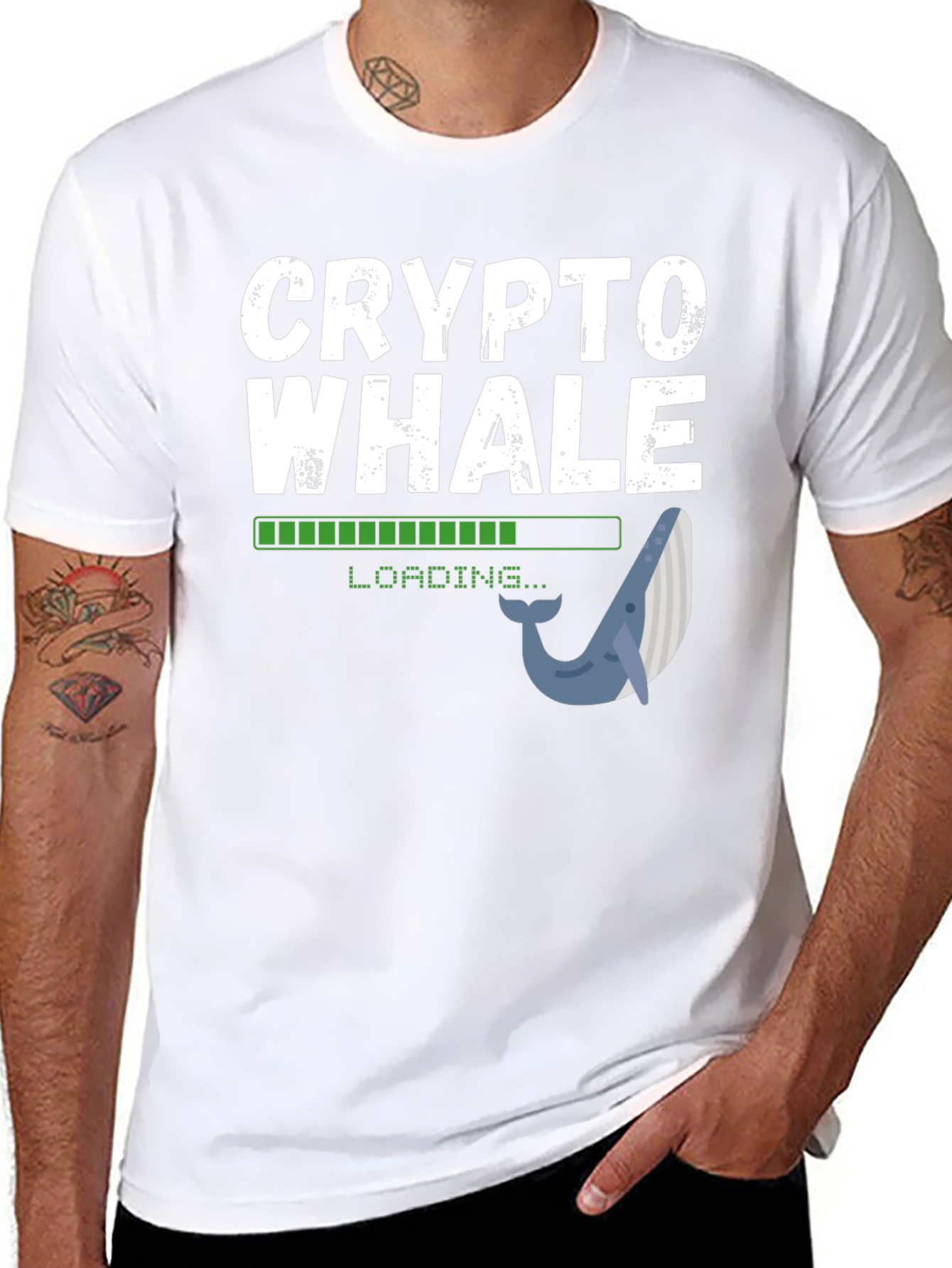 Crypto Whale Loading Black T-Shirt