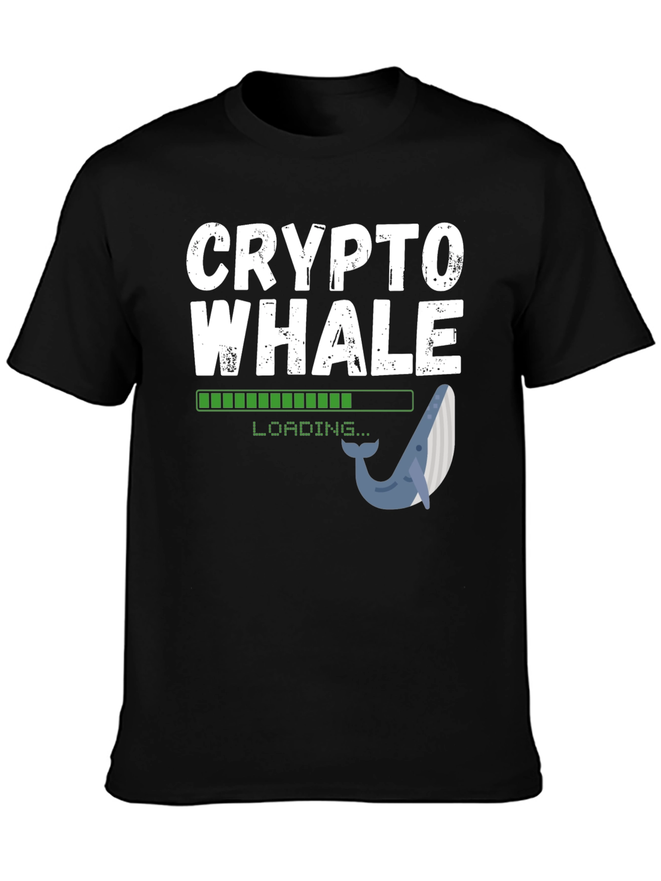 Crypto Whale Loading Black T-Shirt
