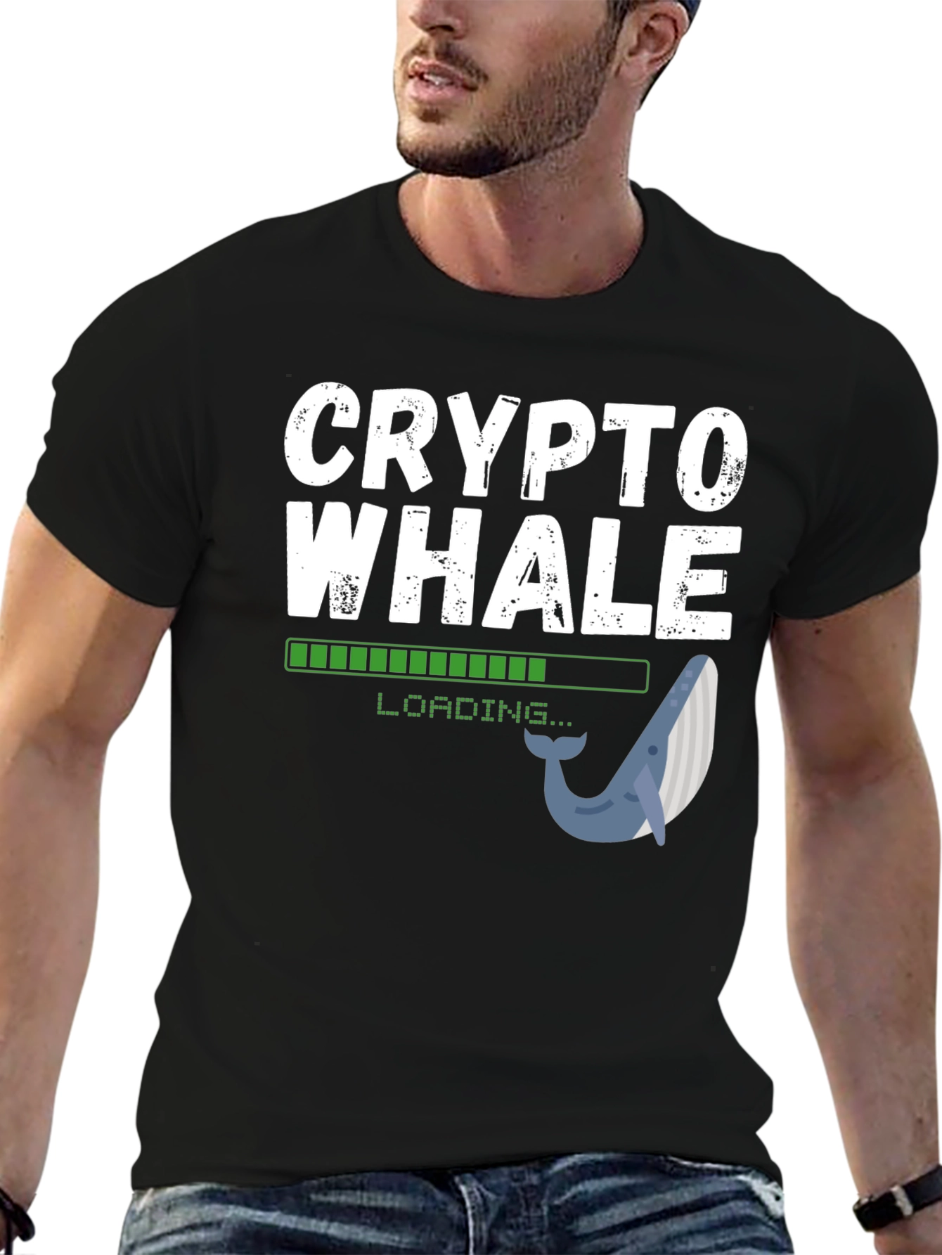 Crypto Whale Loading Black T-Shirt