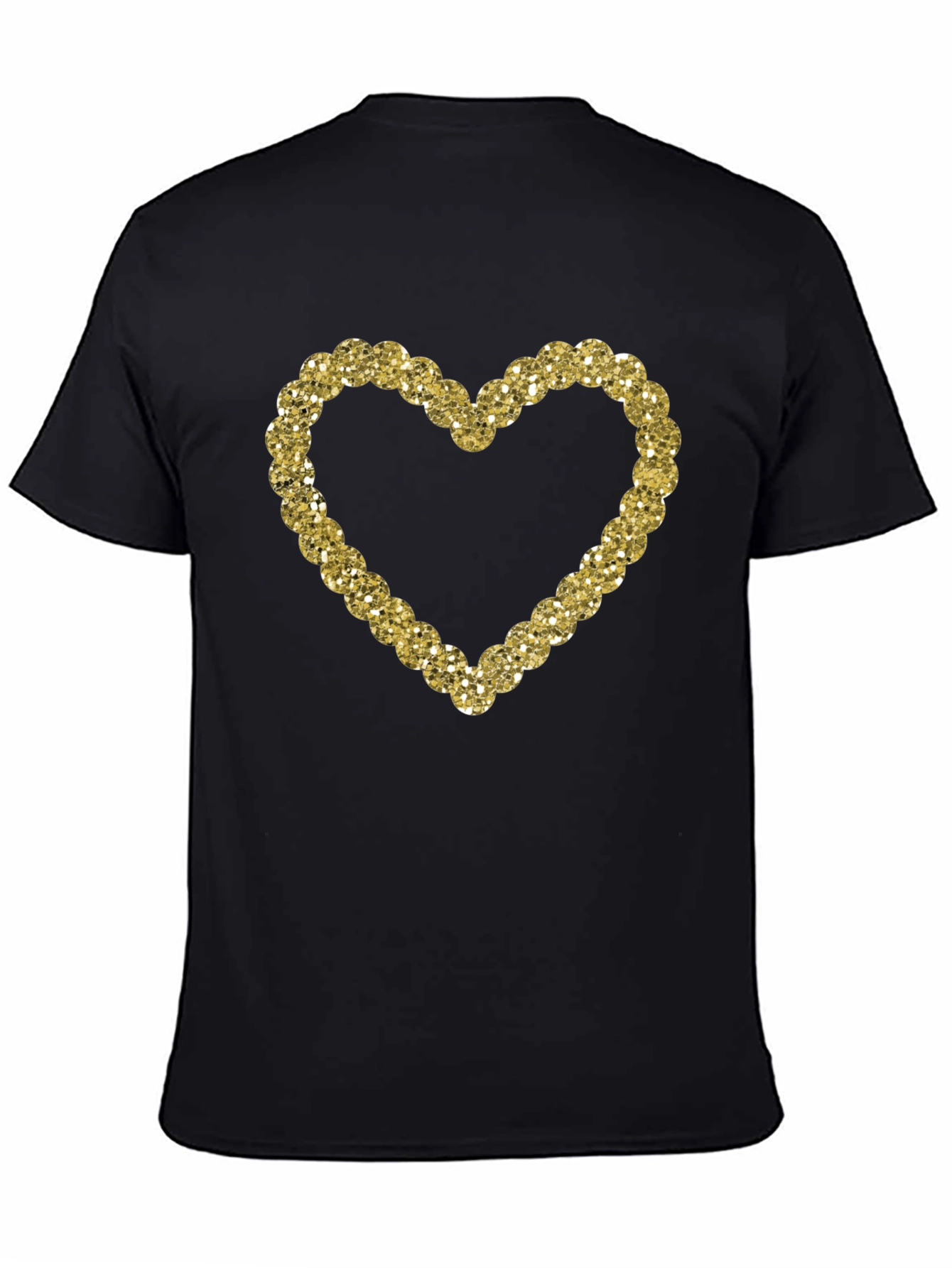 Sparkling Heart Graphic Black T-Shirt
