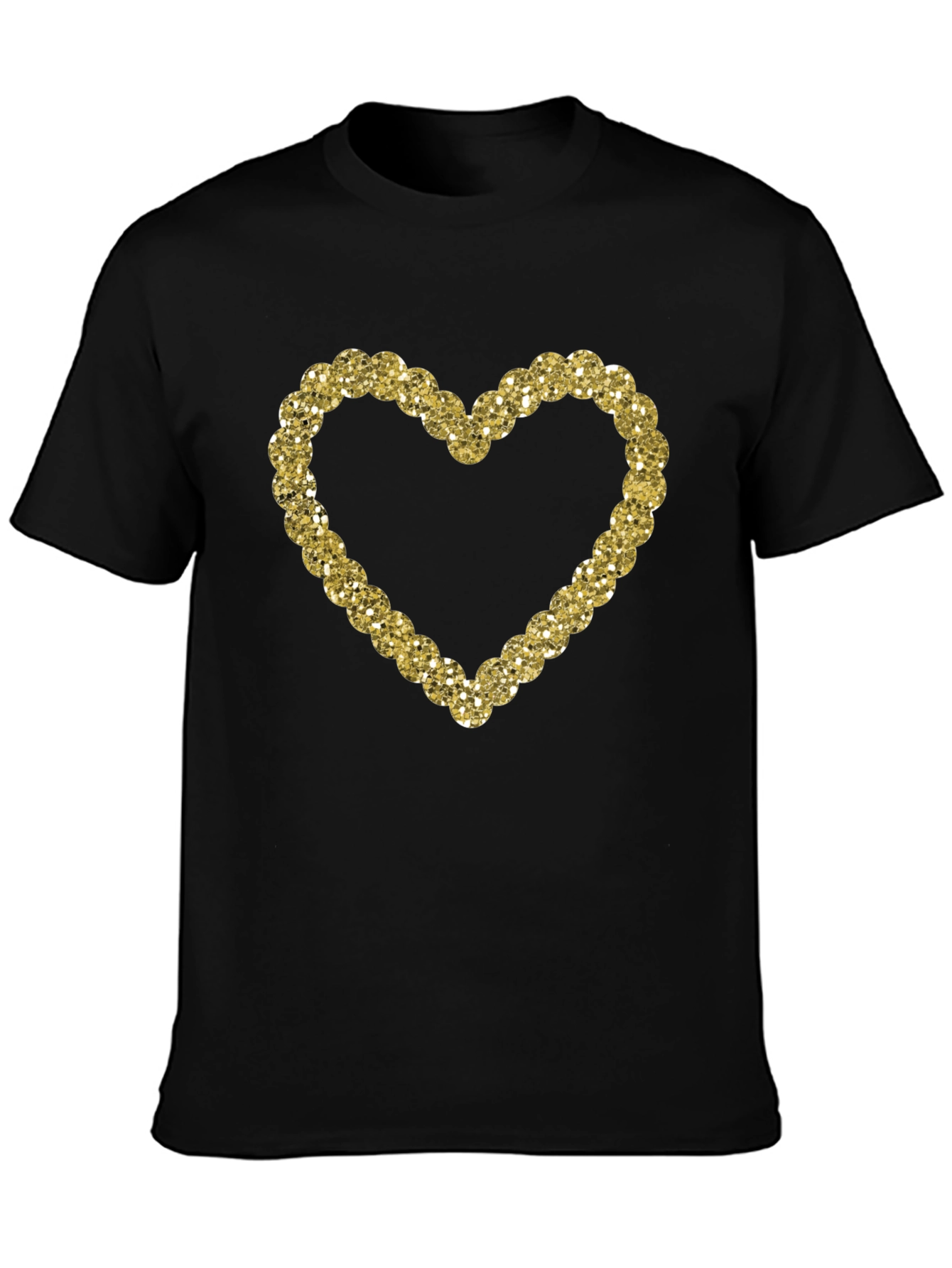 Sparkling Heart Graphic Black T-Shirt