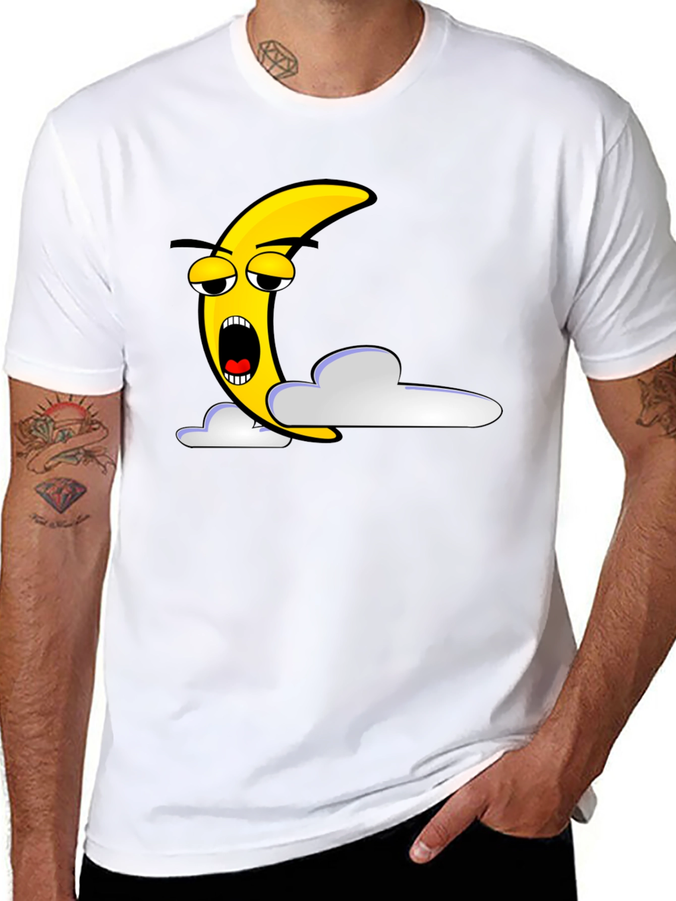 Sleepy Moon Graphic T-Shirt - Unisex Black Tee