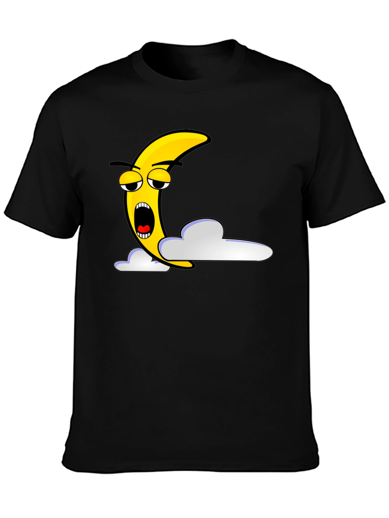 Sleepy Moon Graphic T-Shirt - Unisex Black Tee