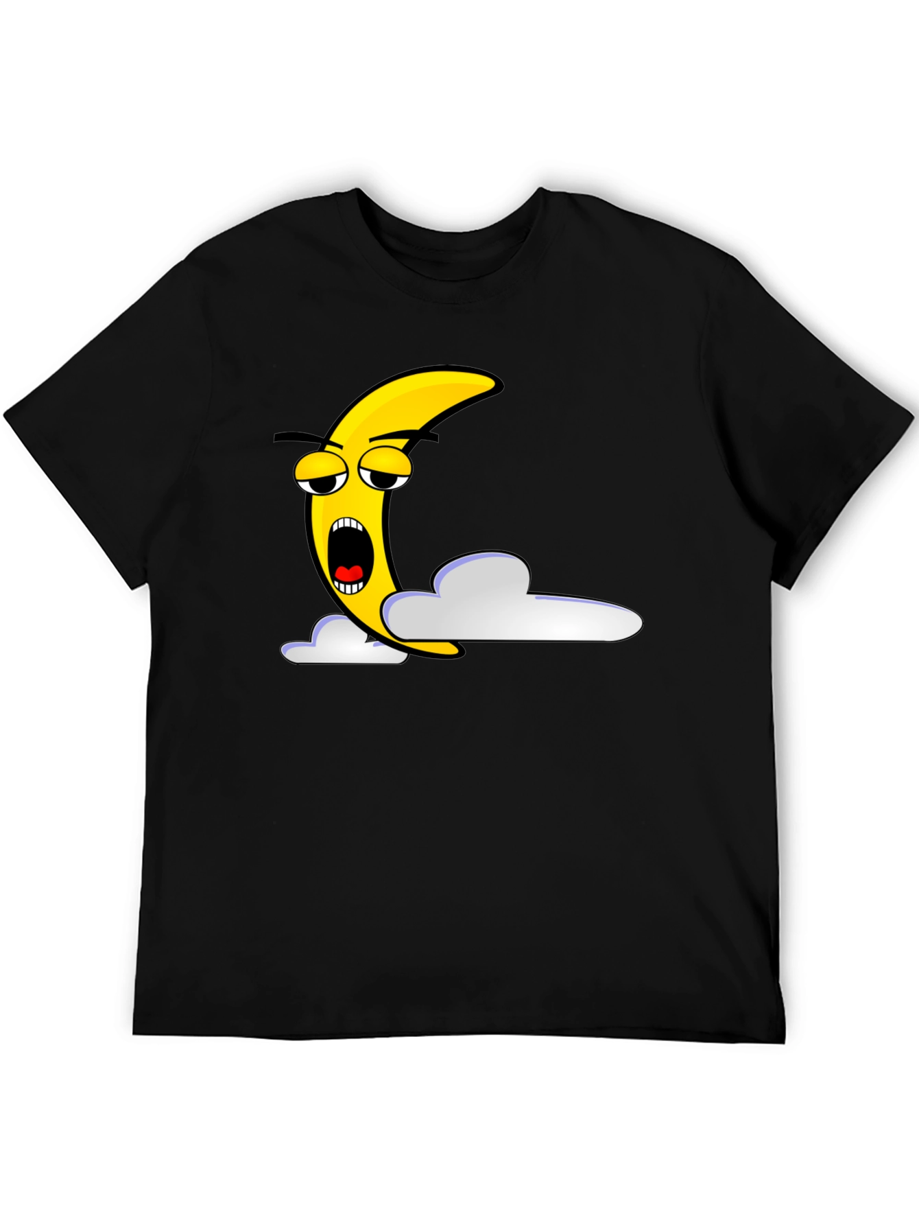 Sleepy Moon Graphic T-Shirt - Unisex Black Tee