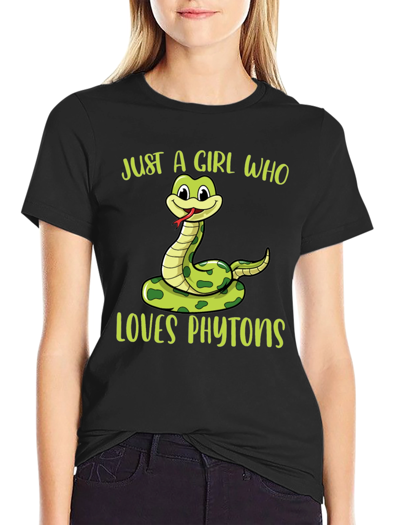 Just A Girl Who Loves Phytoons Black T-Shirt