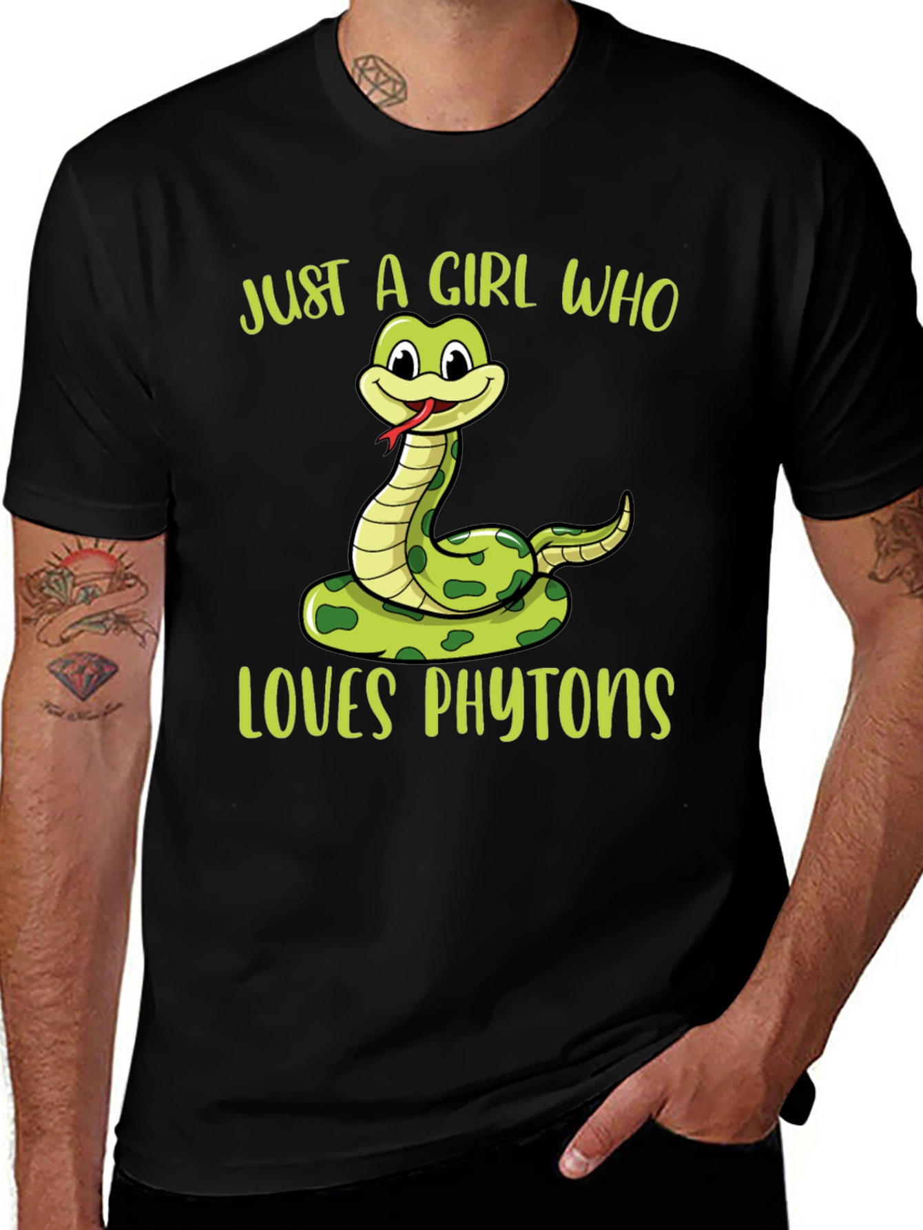Just A Girl Who Loves Phytoons Black T-Shirt