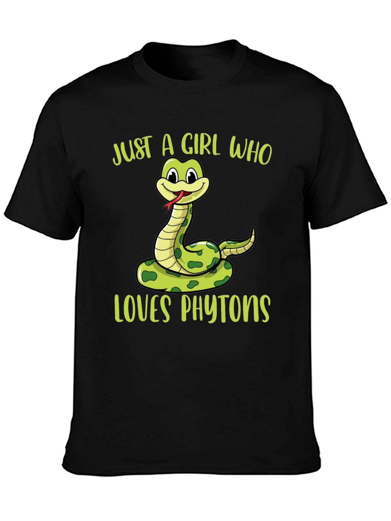 Just A Girl Who Loves Phytoons Black T-Shirt