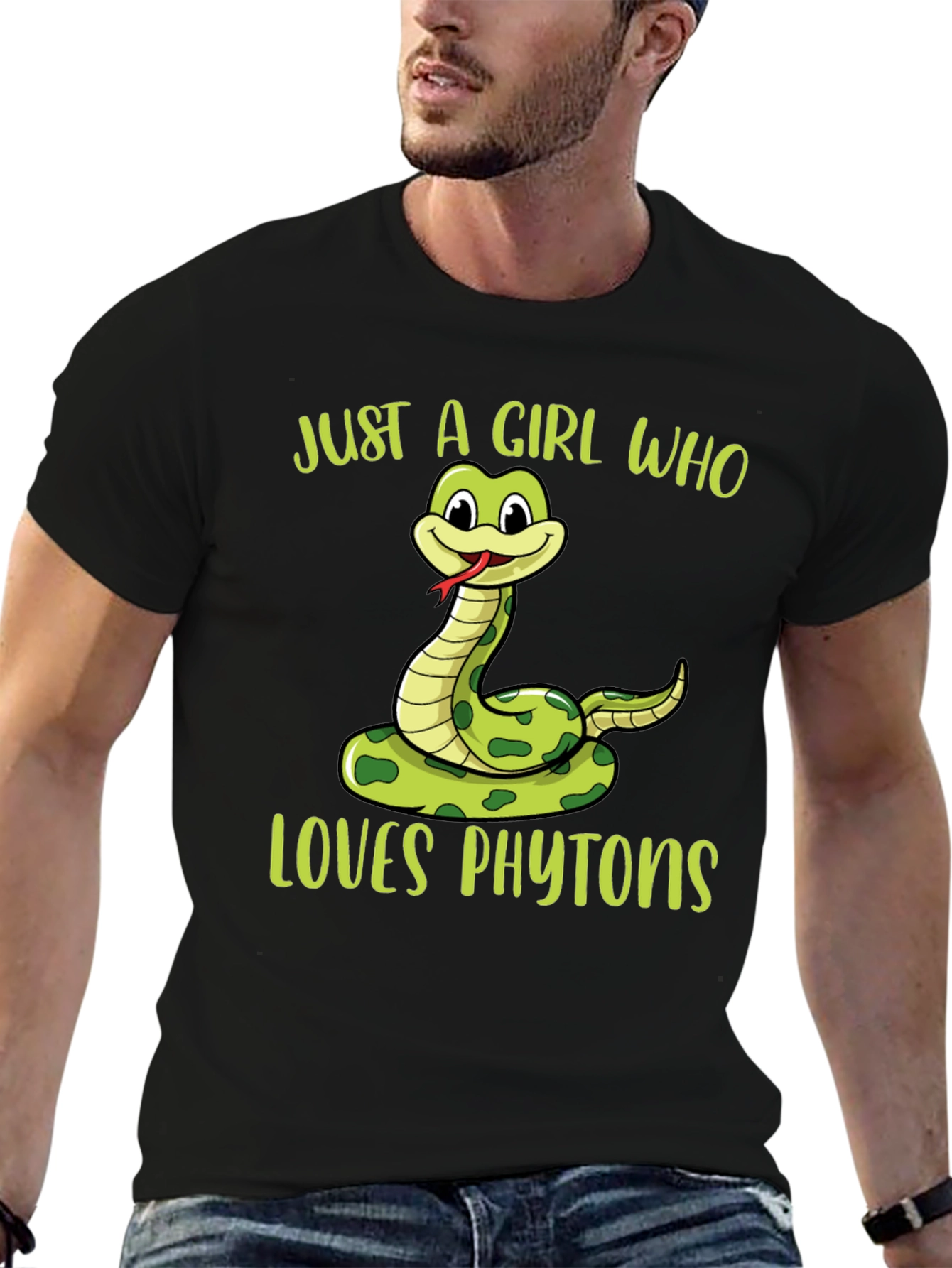 Just A Girl Who Loves Phytoons Black T-Shirt