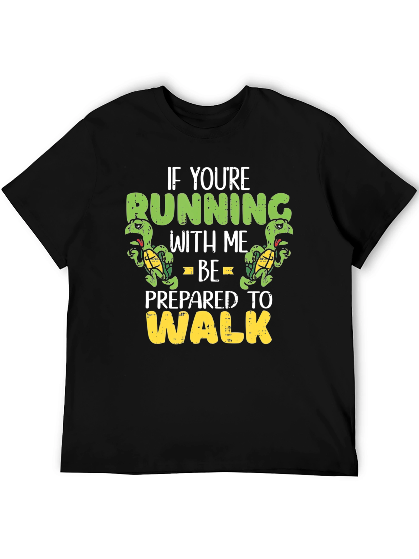 Funny Running Turtle Graphic T-Shirt