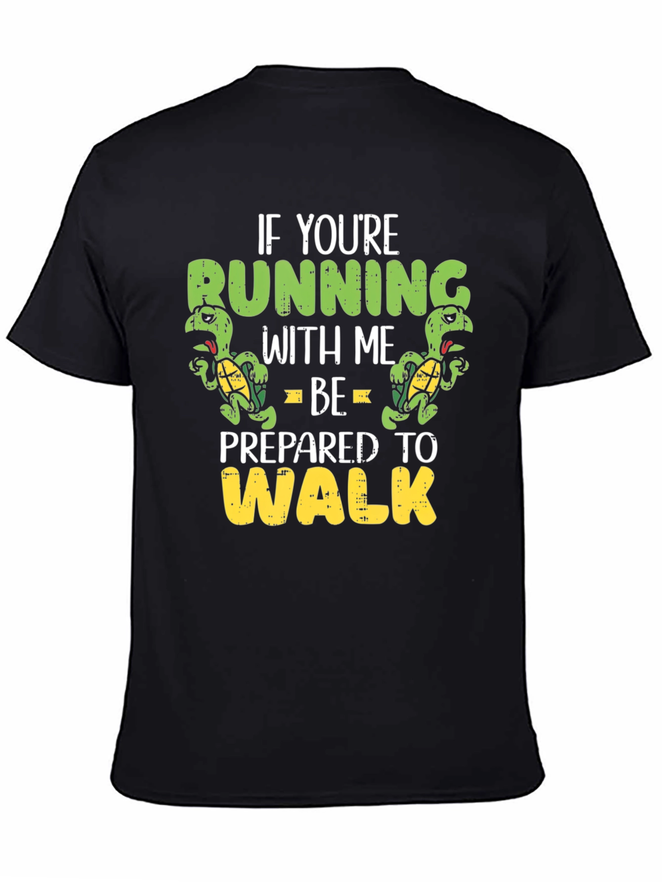 Funny Running Turtle Graphic T-Shirt