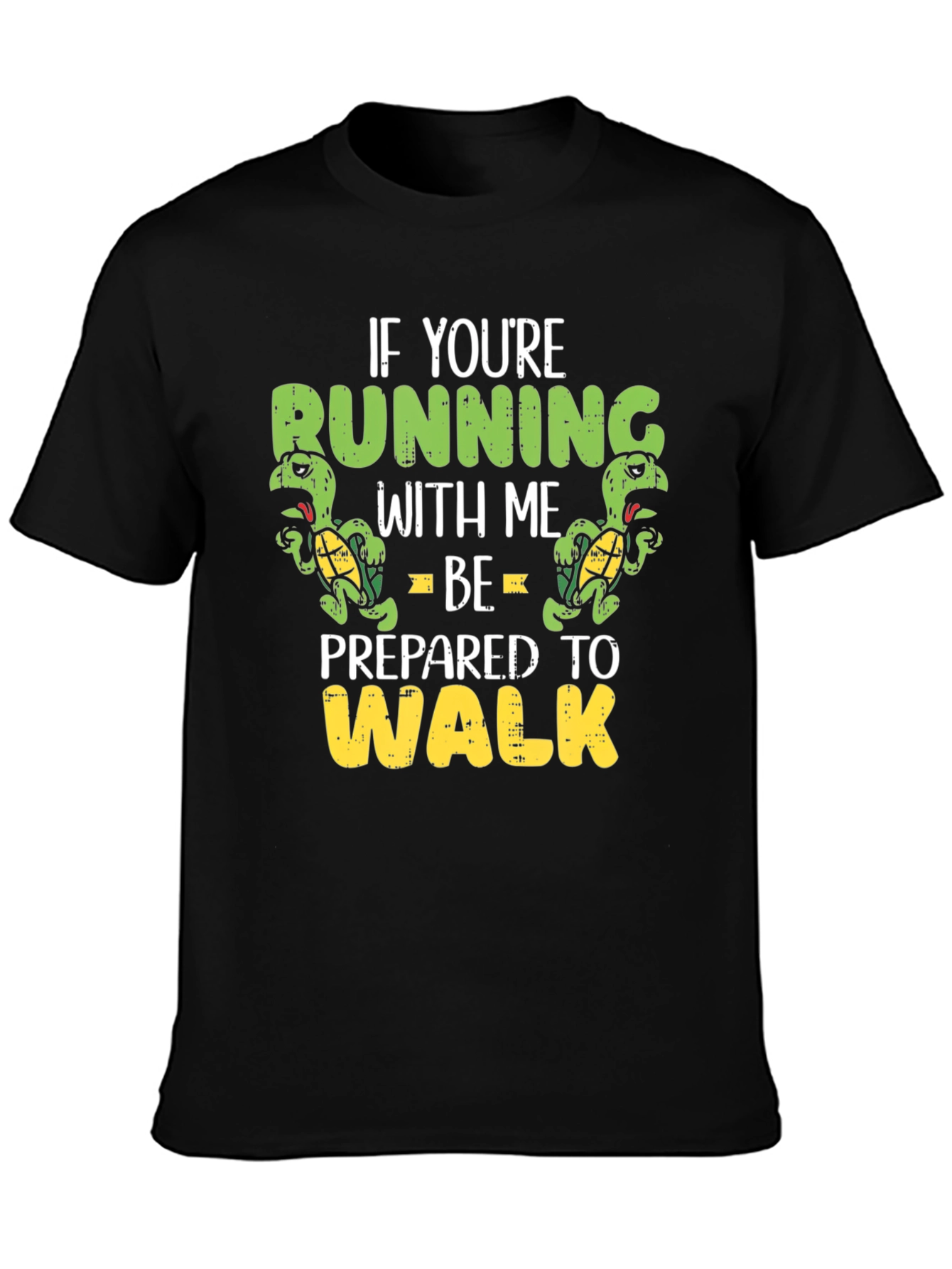 Funny Running Turtle Graphic T-Shirt