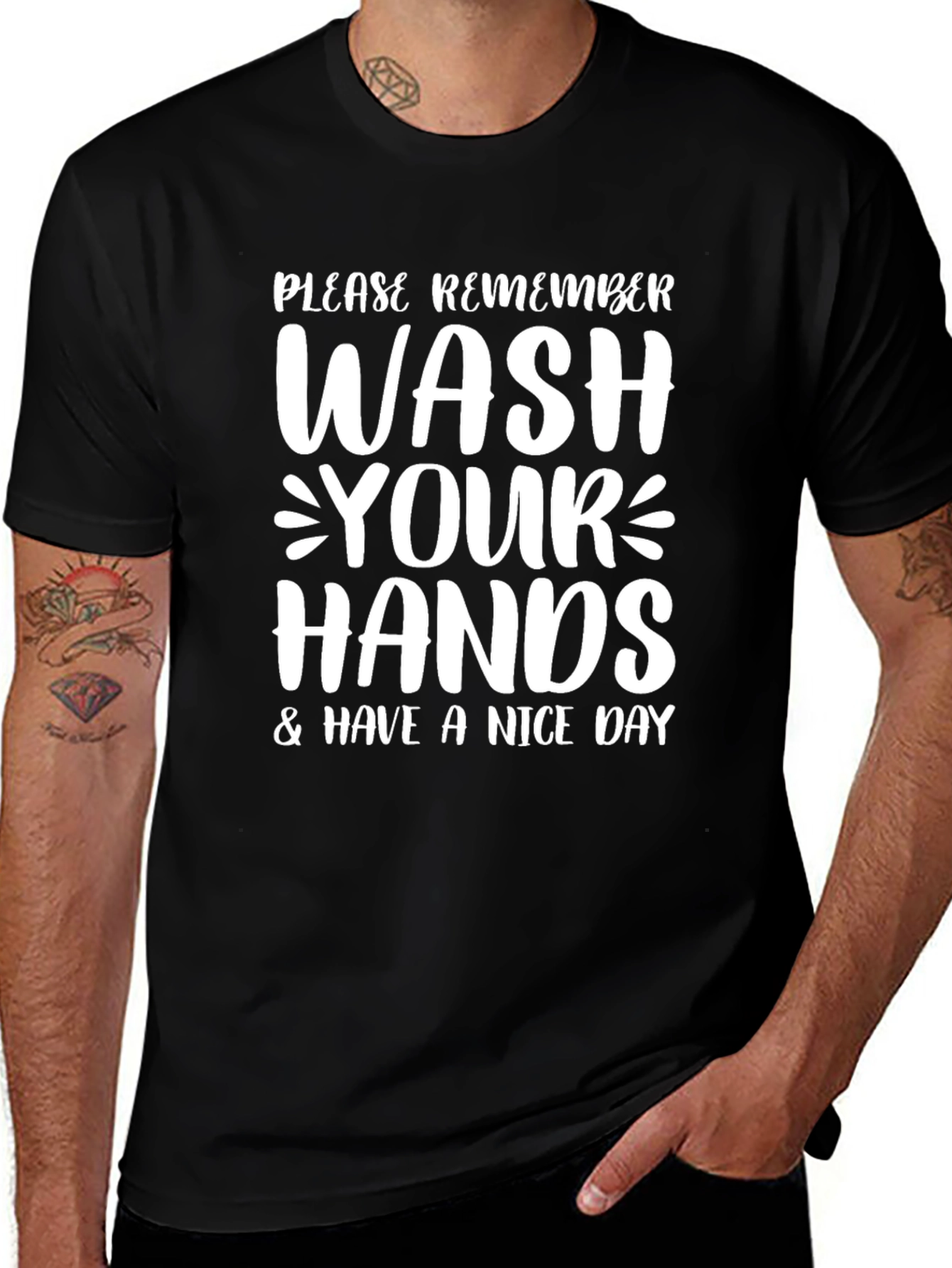 Wash Your Hands Black T-Shirt