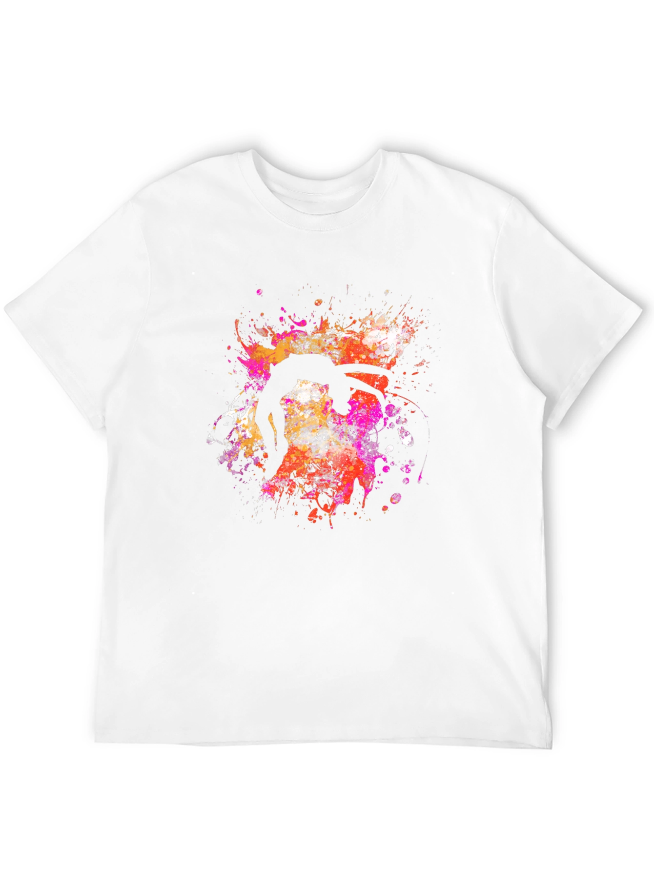 Abstract Acrobat T-Shirt Black Crew Neck Artsy Design