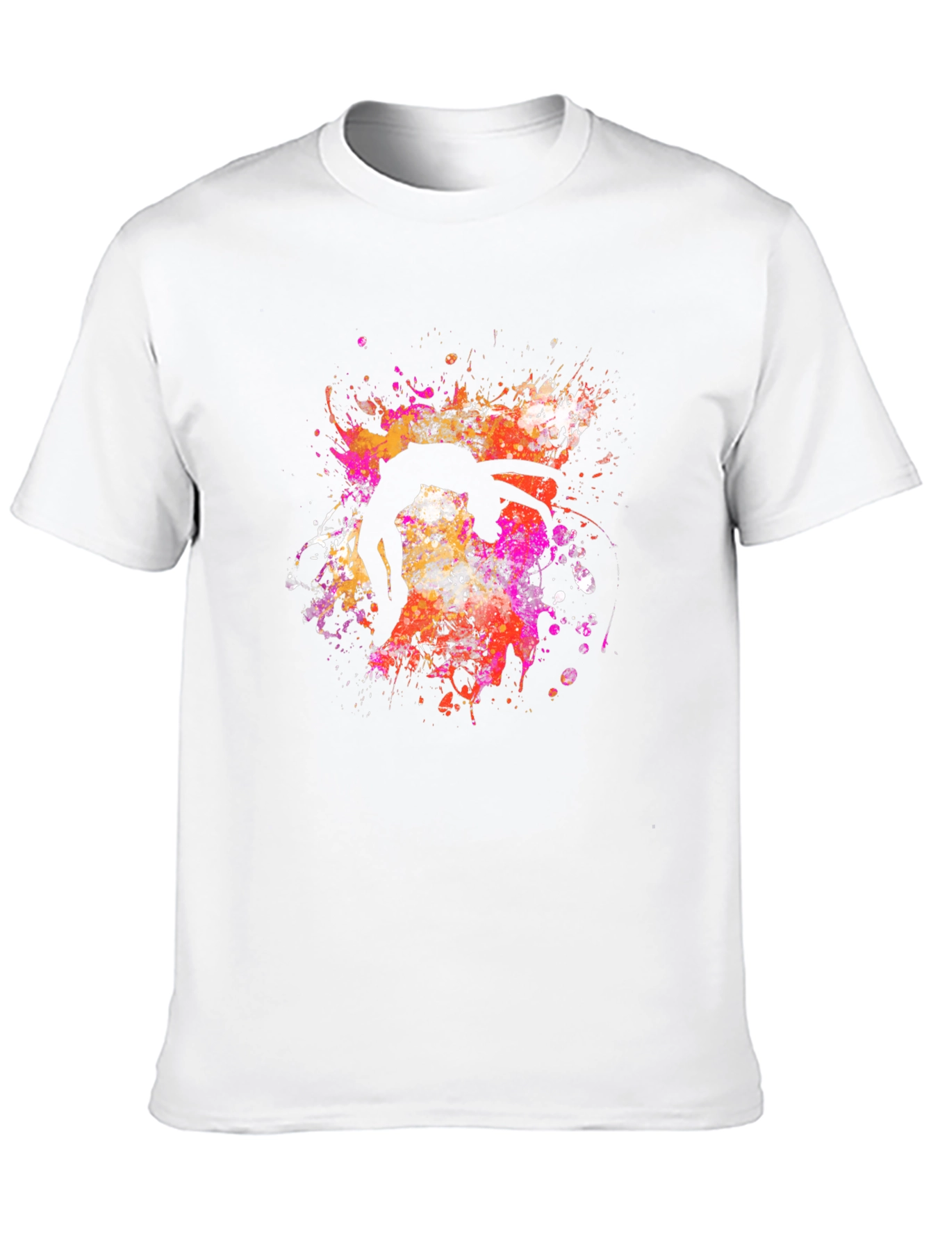 Abstract Acrobat T-Shirt Black Crew Neck Artsy Design