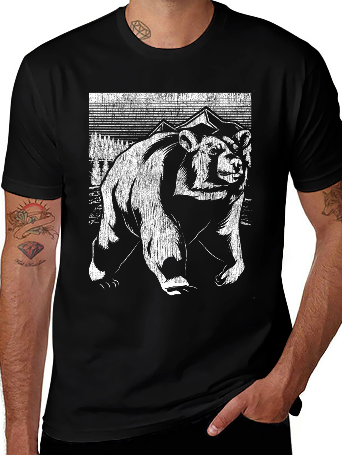 Bear Mountain Graphic Tee - Black