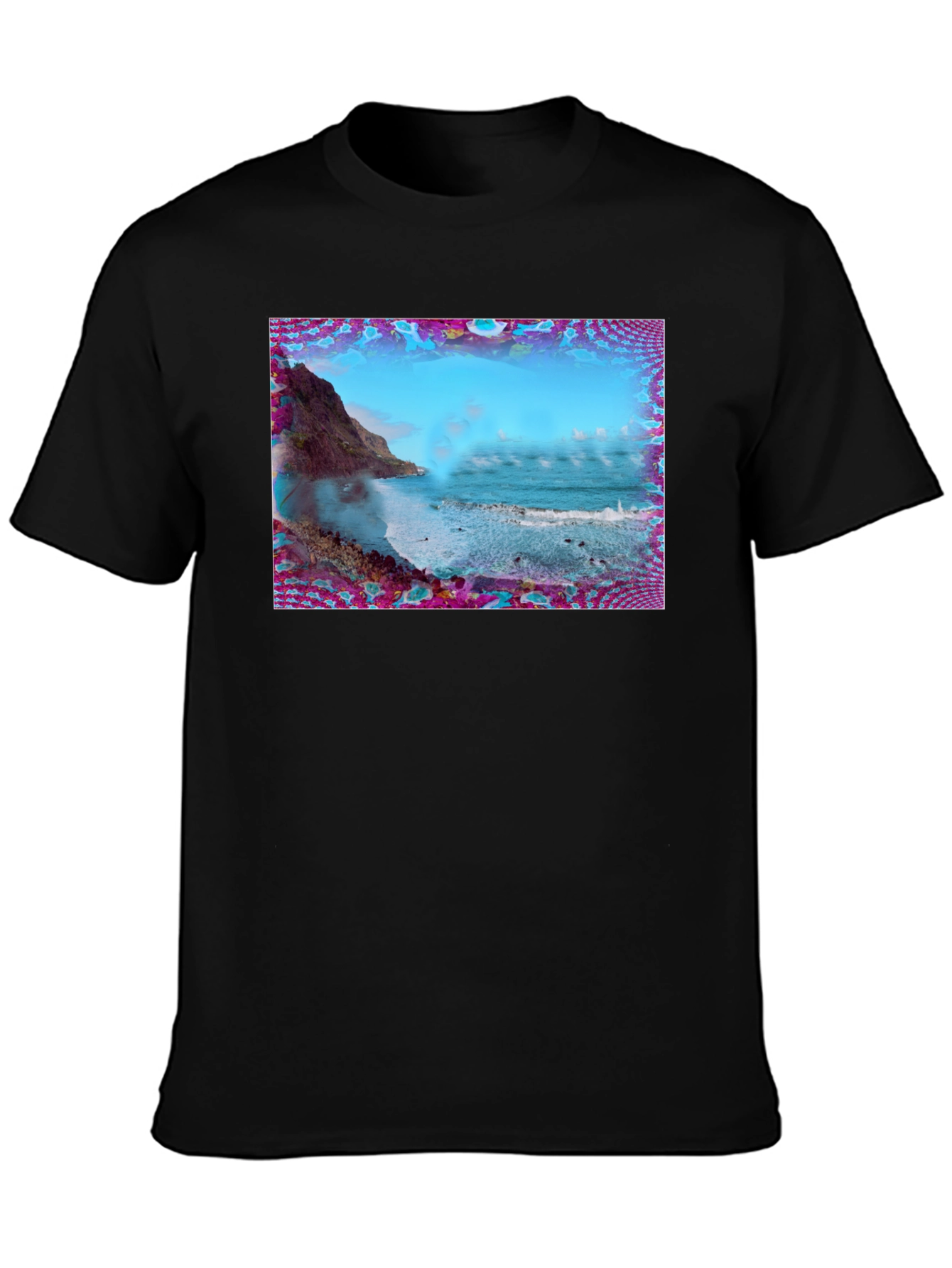 Ocean View Graphic Tee - Black