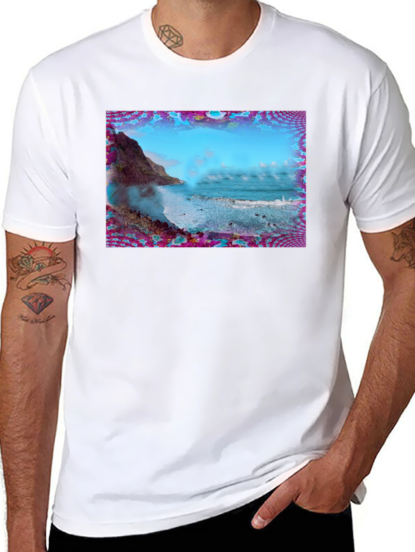 Ocean View Graphic Tee - Black