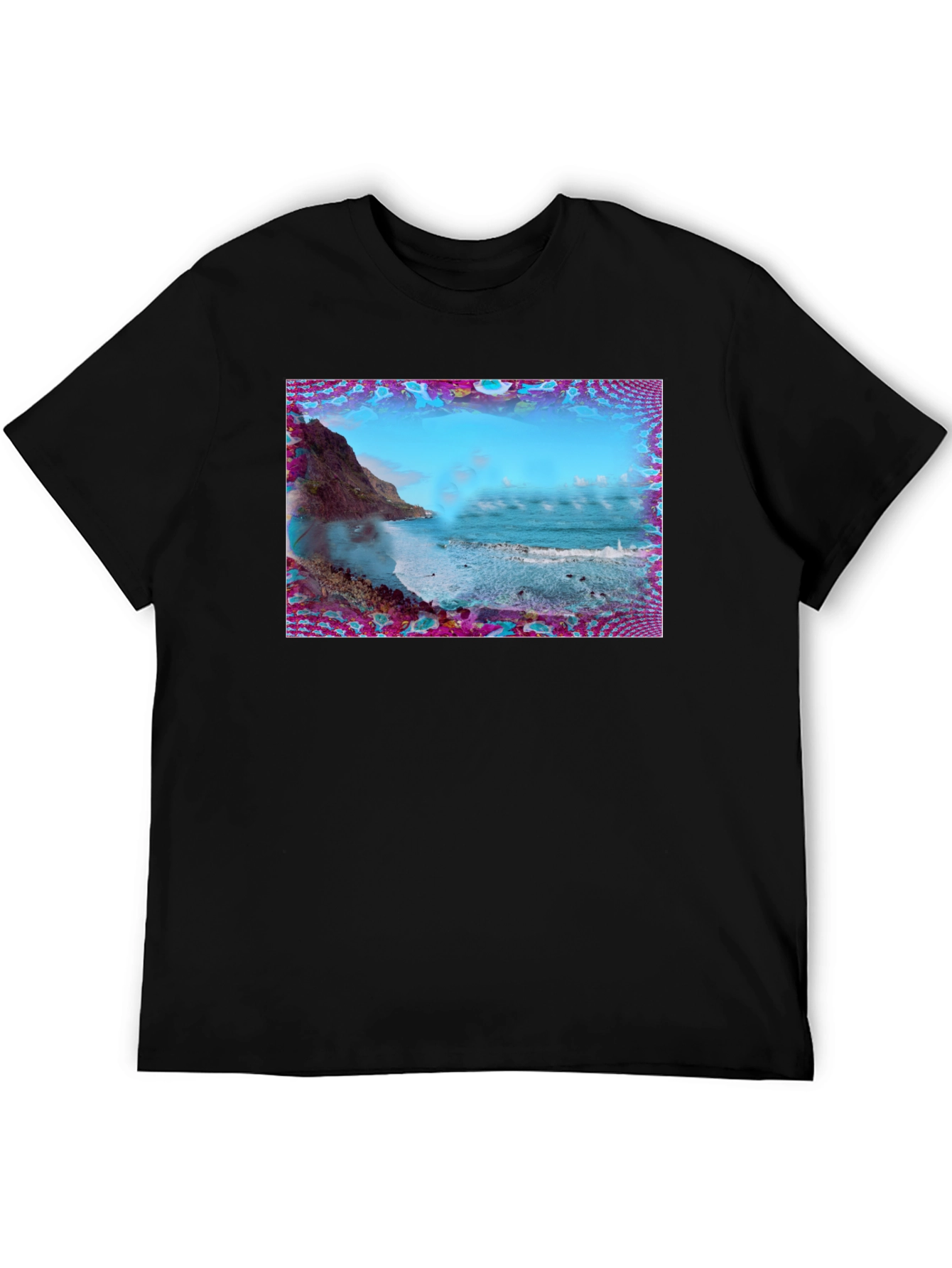 Ocean View Graphic Tee - Black