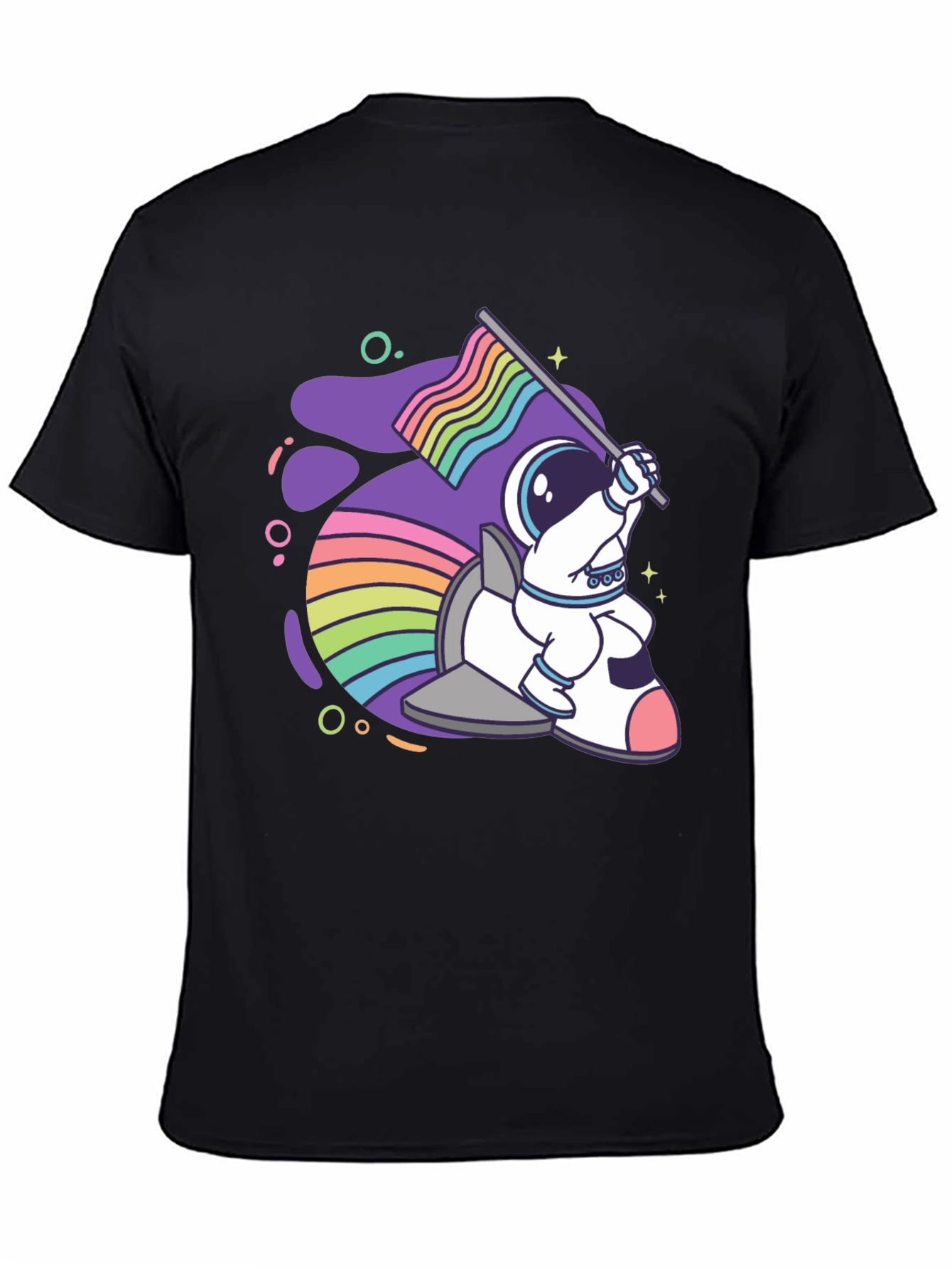 Astronaut Rainbow Rocket T-Shirt