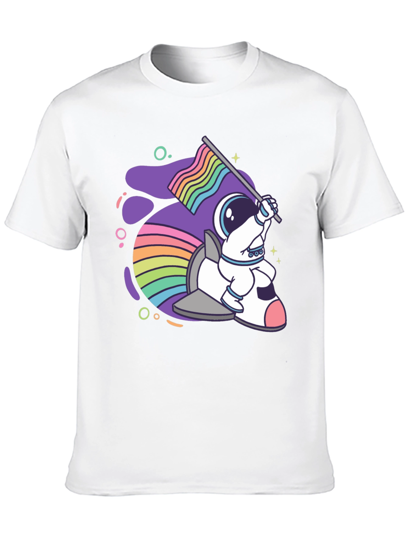 Astronaut Rainbow Rocket T-Shirt