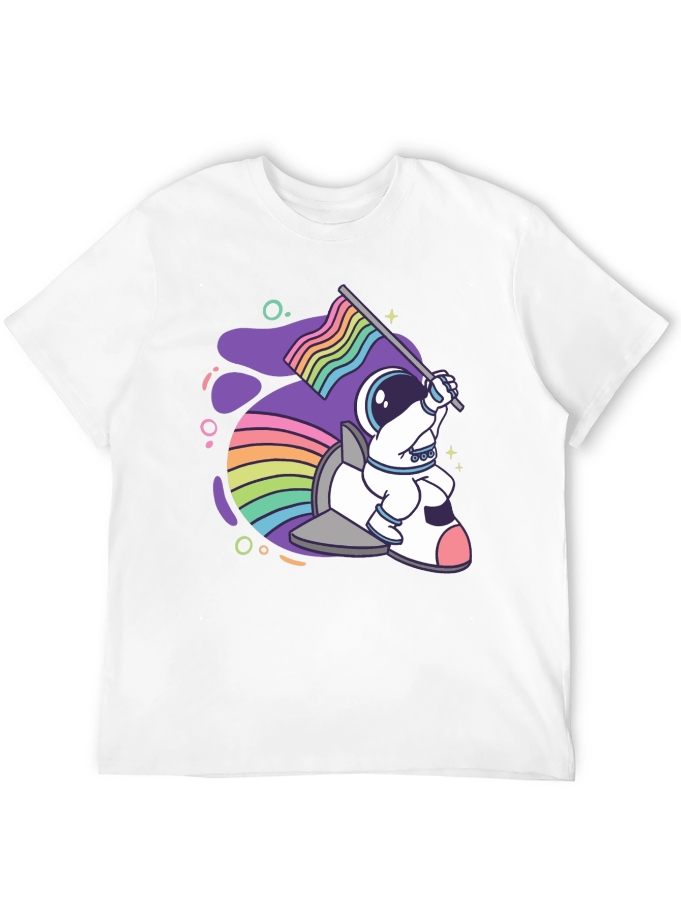 Astronaut Rainbow Rocket T-Shirt