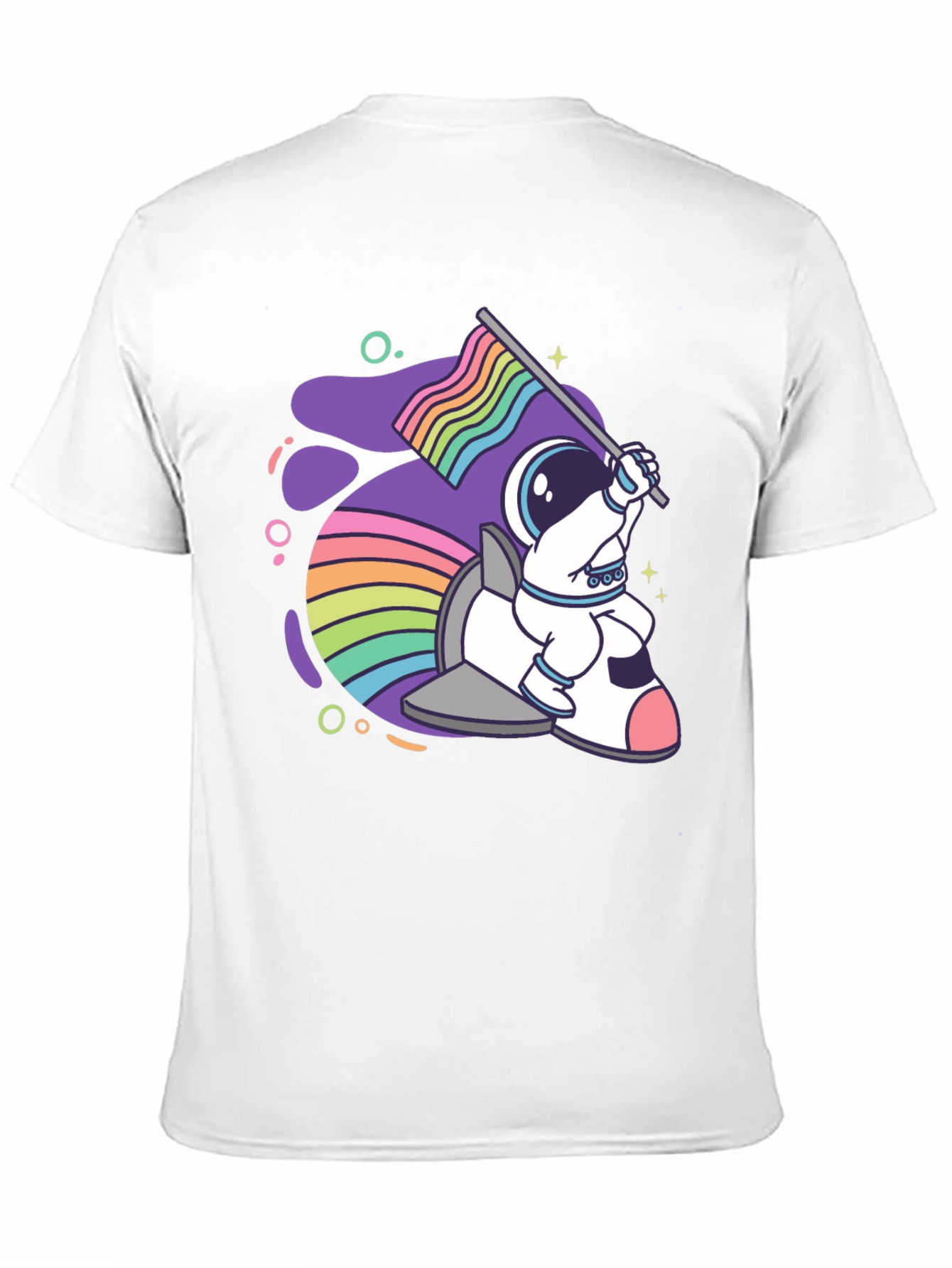 Astronaut Rainbow Rocket T-Shirt