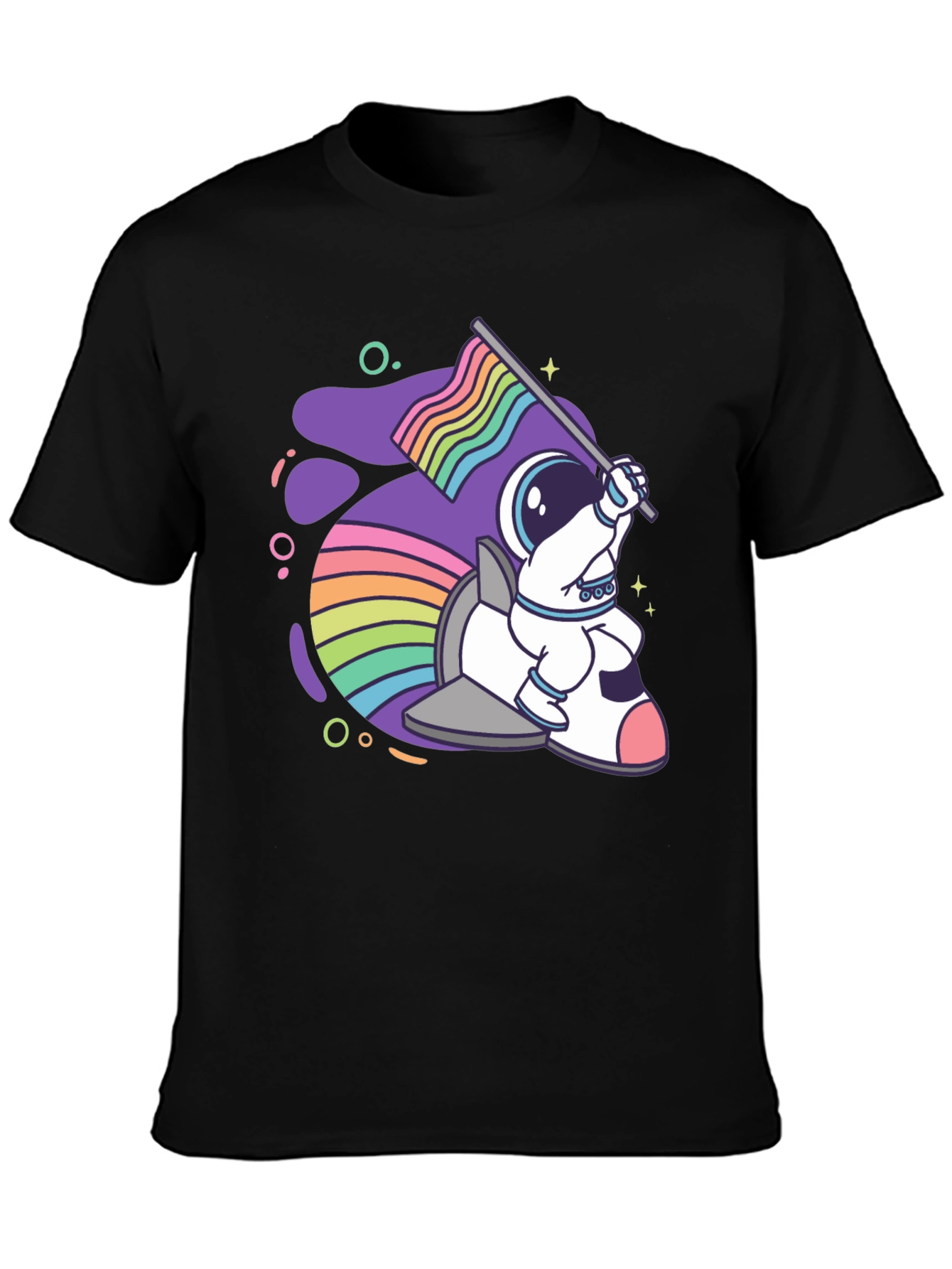 Astronaut Rainbow Rocket T-Shirt