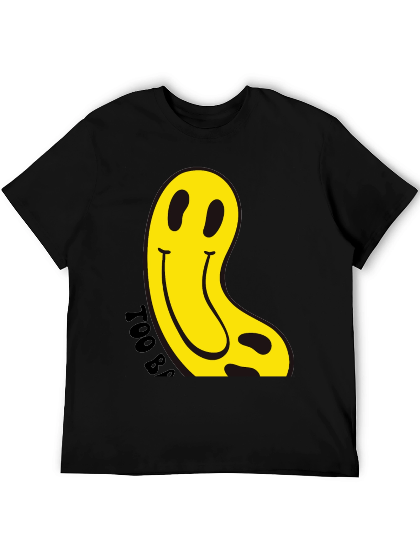 Melting Smiley Face Black Graphic Tee