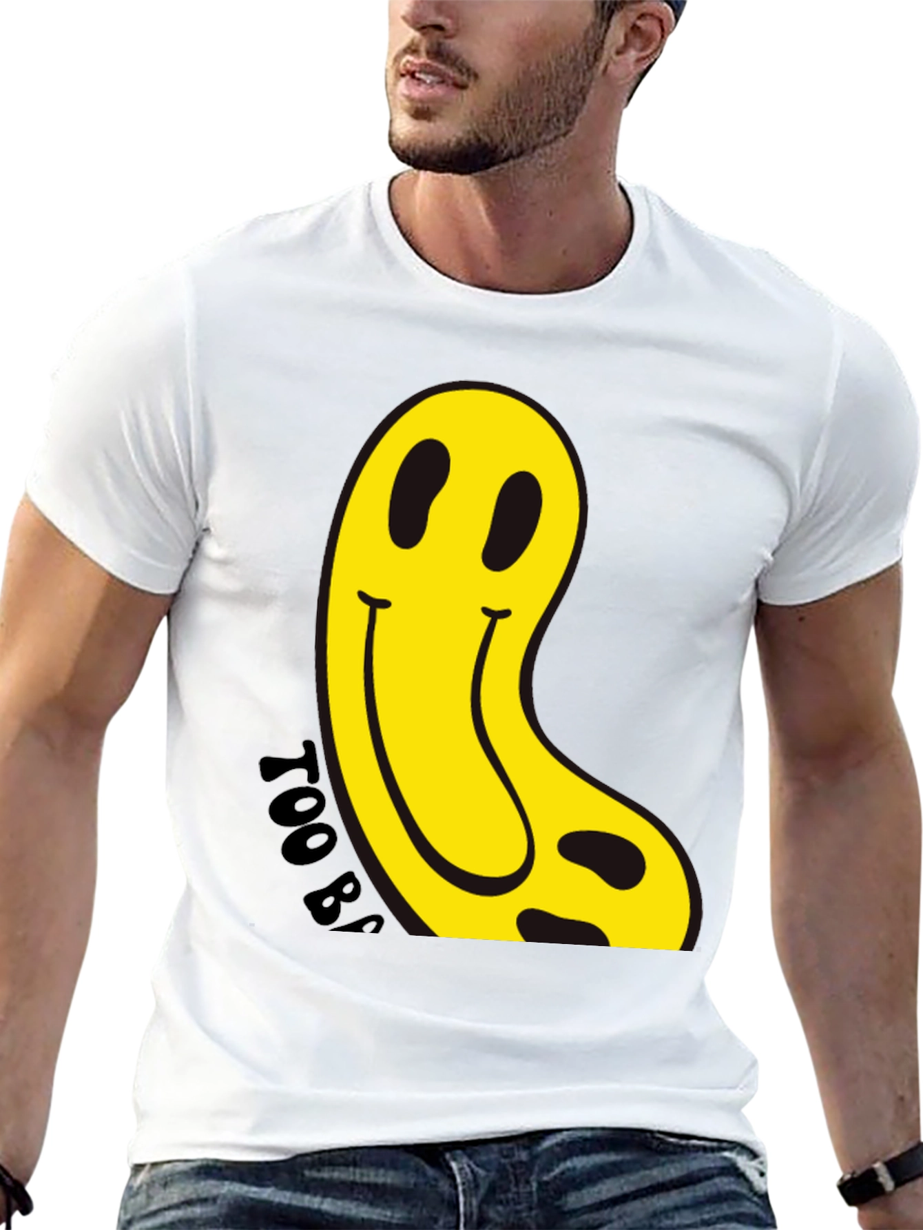 Melting Smiley Face Black Graphic Tee