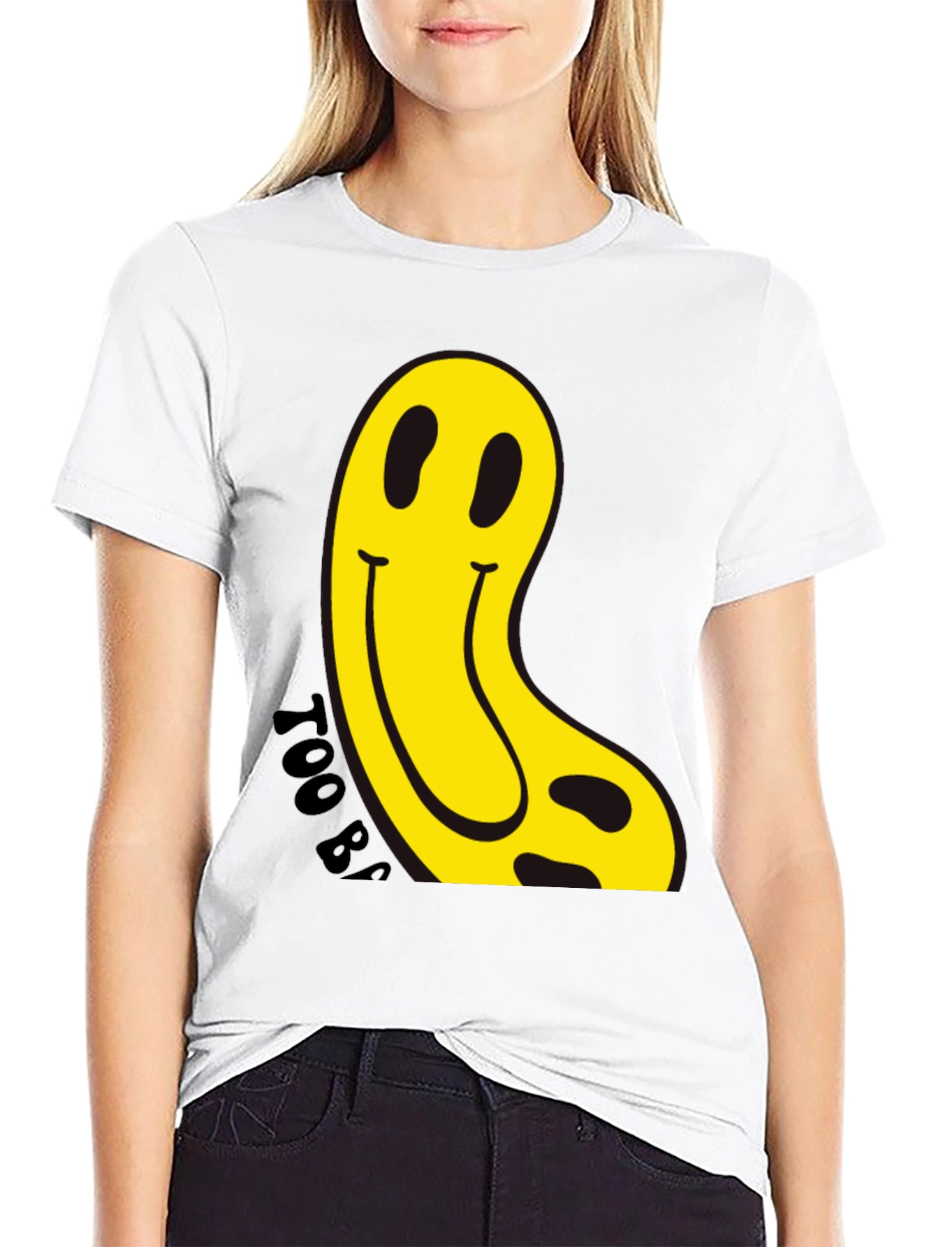Melting Smiley Face Black Graphic Tee