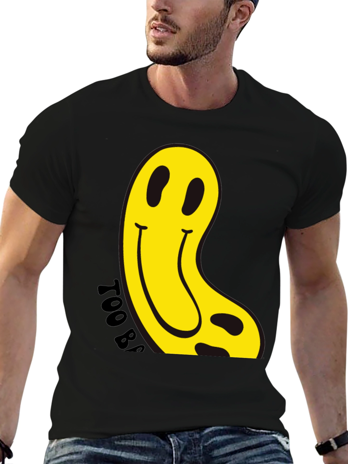 Melting Smiley Face Black Graphic Tee