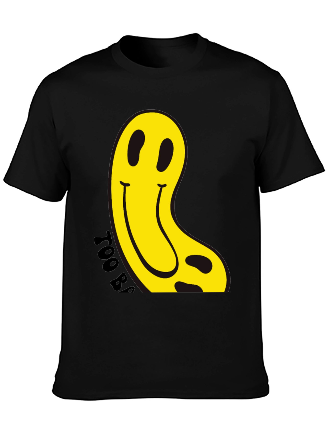 Melting Smiley Face Black Graphic Tee