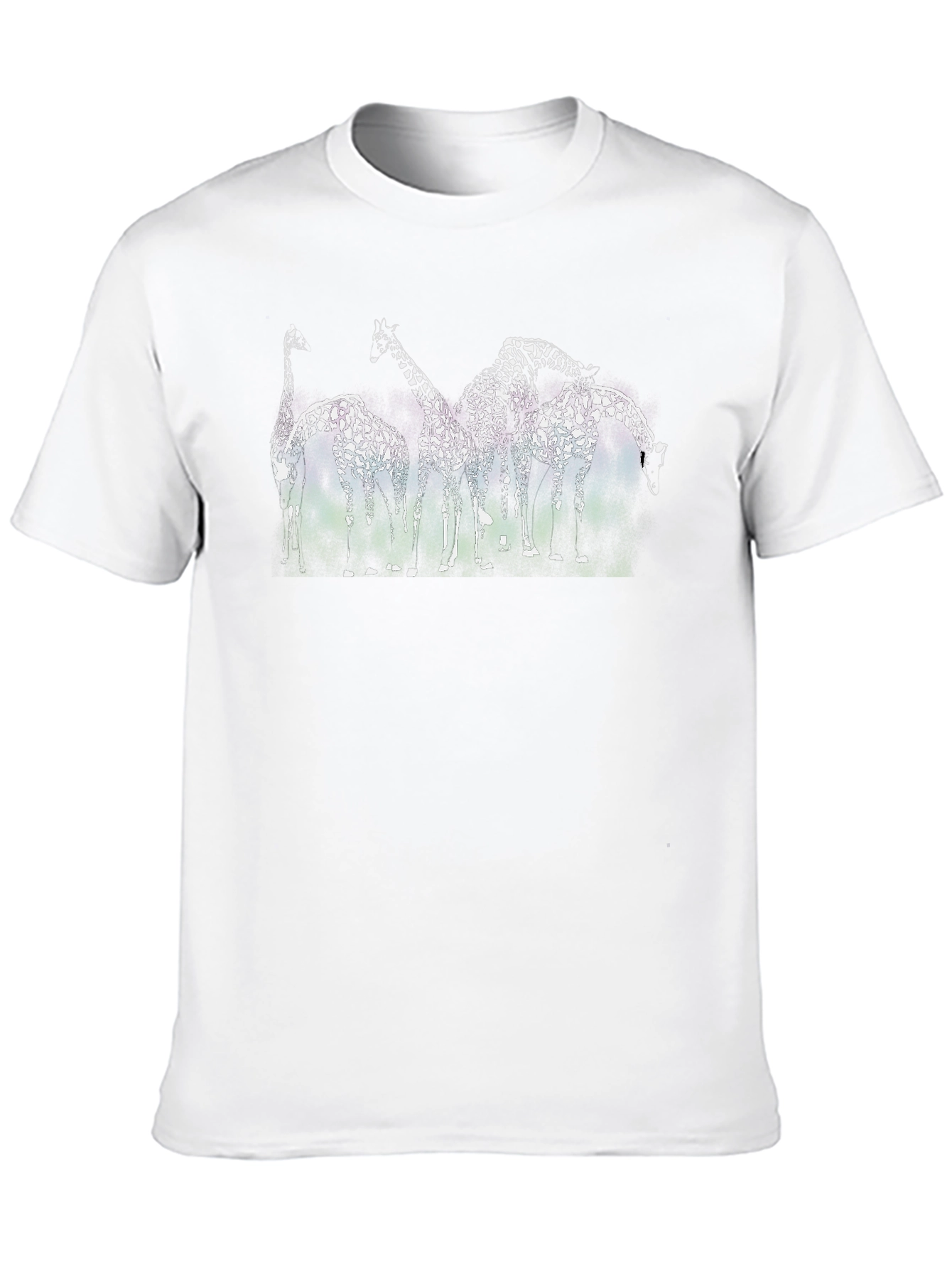 Giraffe Print Crew Neck Short Sleeve T-Shirt