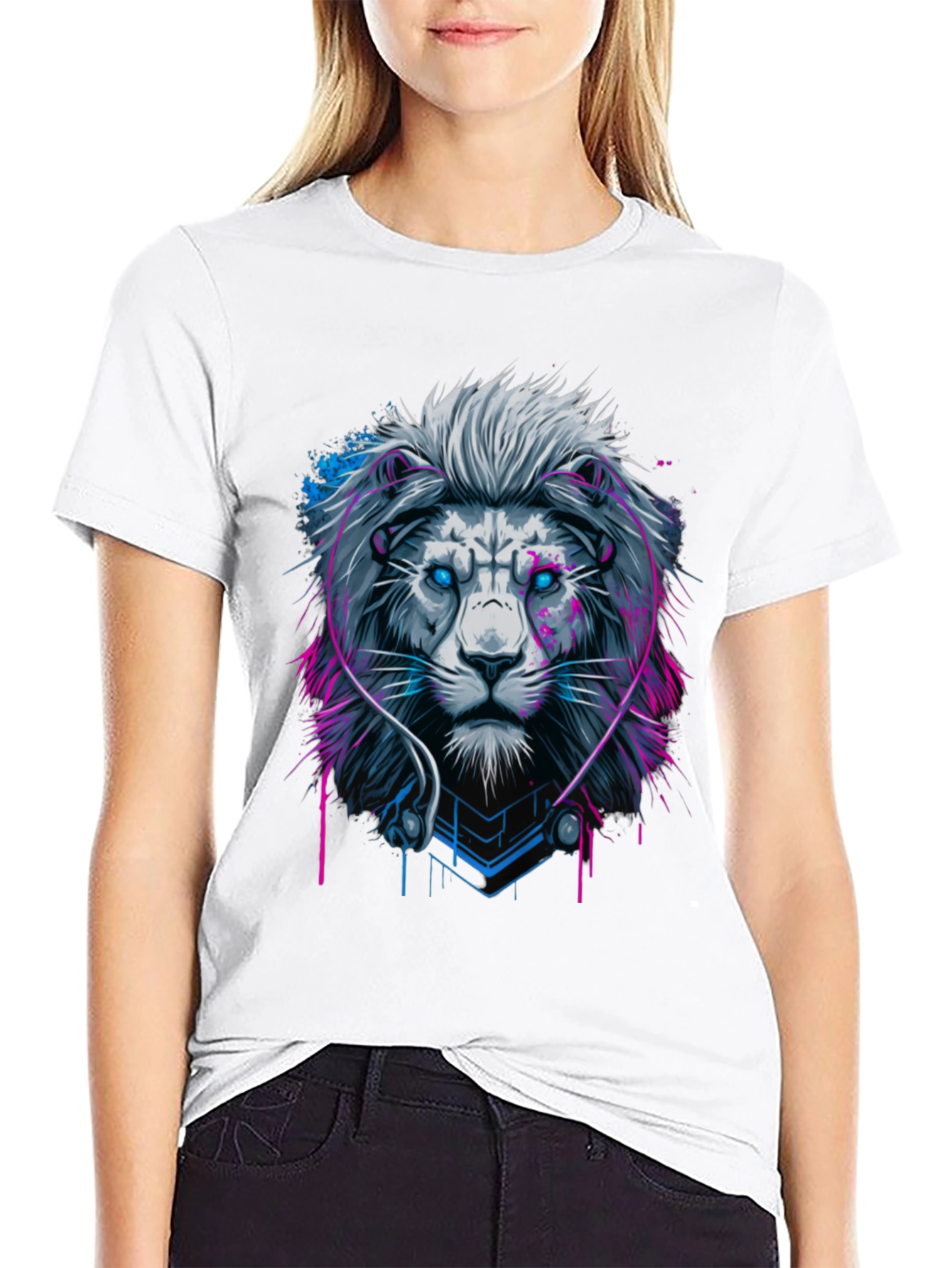 Lion Headphone Graphic Black Tee
