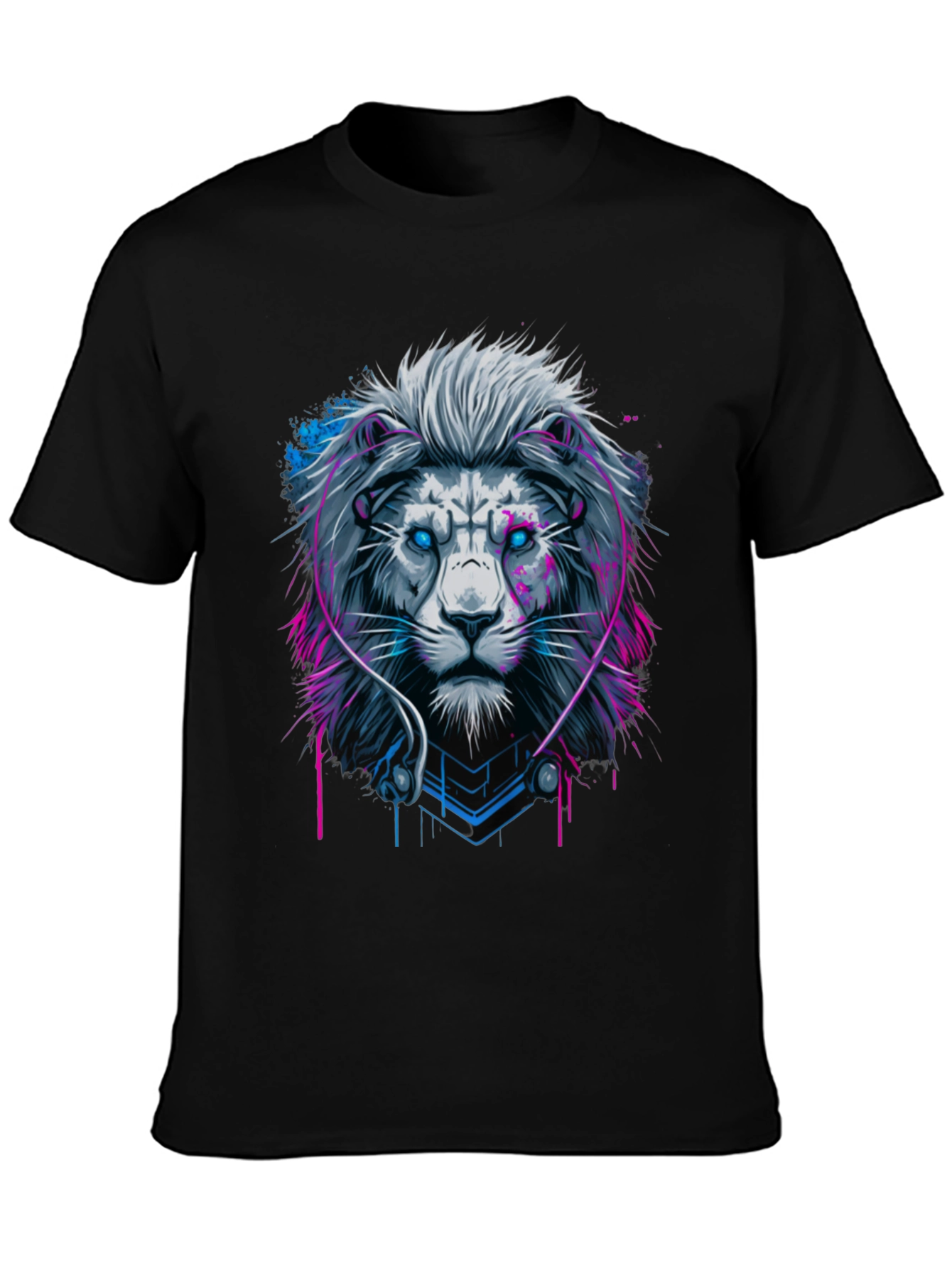 Lion Headphone Graphic Black Tee