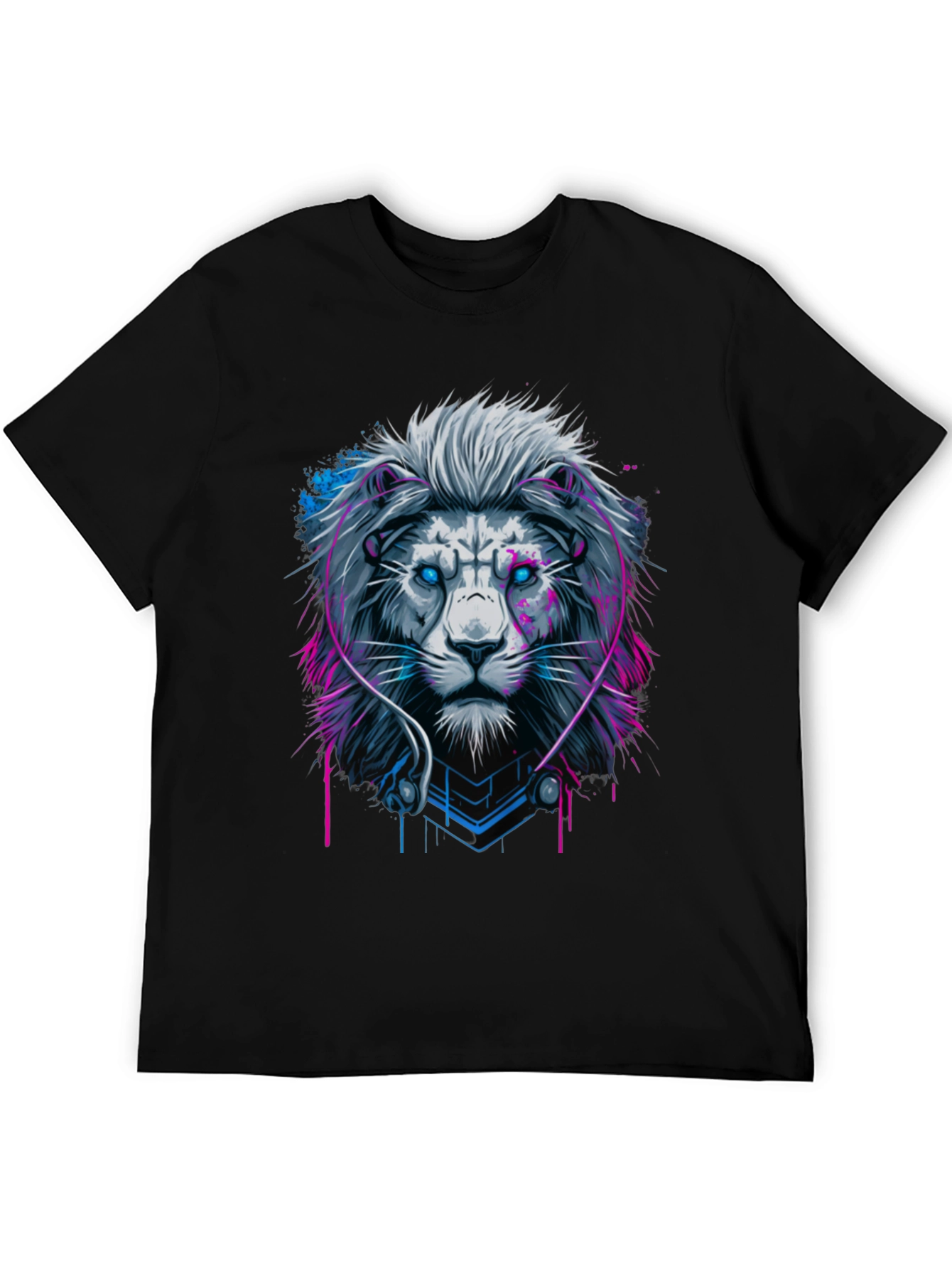 Lion Headphone Graphic Black Tee