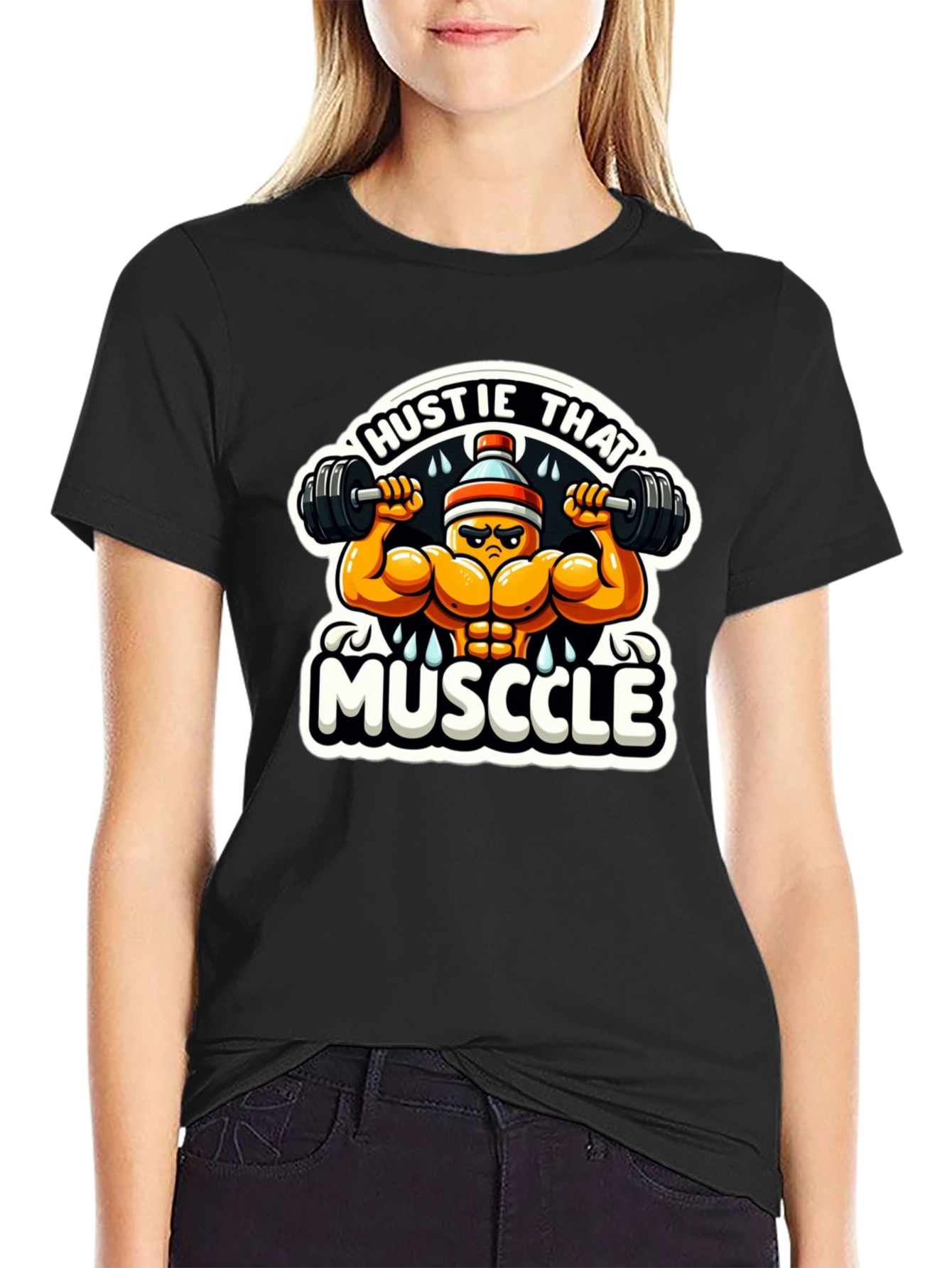 Hustle That Muscle Black T-Shirt
