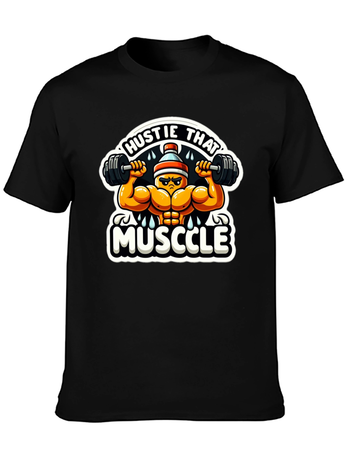 Hustle That Muscle Black T-Shirt